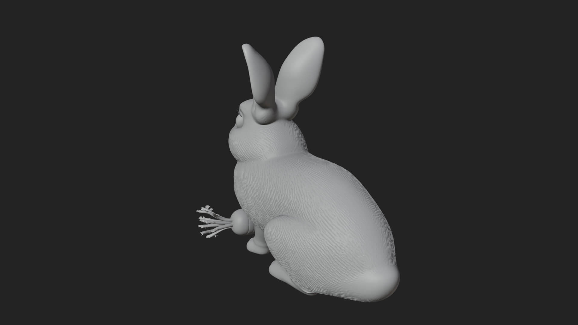 Rabbit with Carrot Statue Design 4 3D Print Model 3D Model