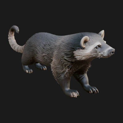 Raccoon Dog Statue Design 1 3D Print Model