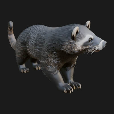 Raccoon Dog Statue Design 2 3D Print Model