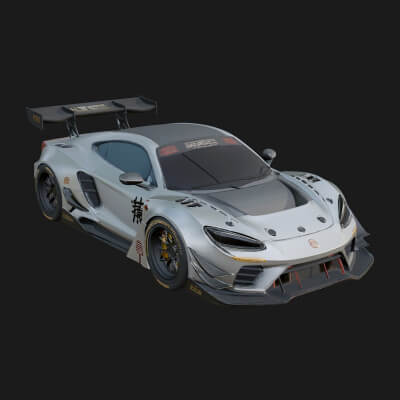 Racing Sports Car Model Design 10 3D Print Model