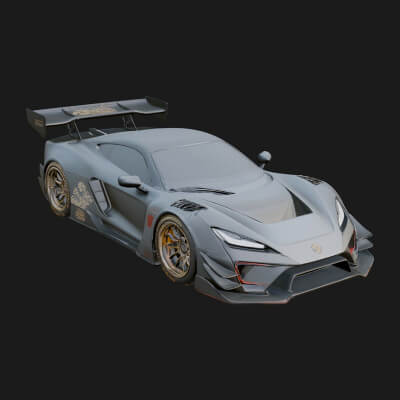 Racing Sports Car Model Design 15 3D Print Model
