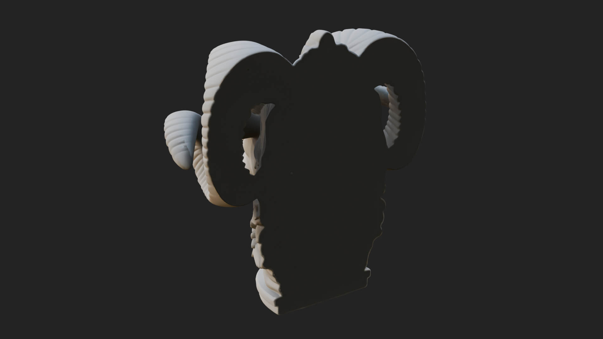 Ram Head Column Capital Design 4 3D Print Model 3D Model