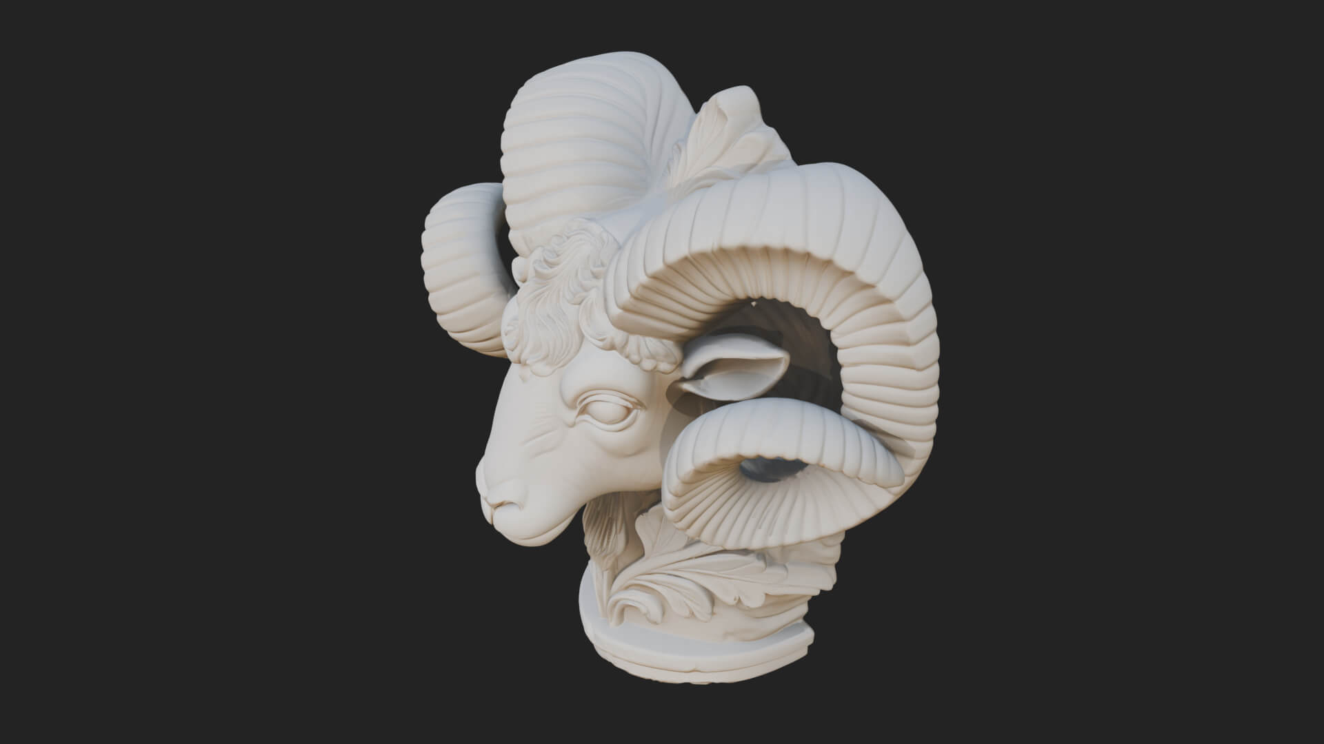 Ram Head Column Capital Design 4 3D Print Model 3D Model