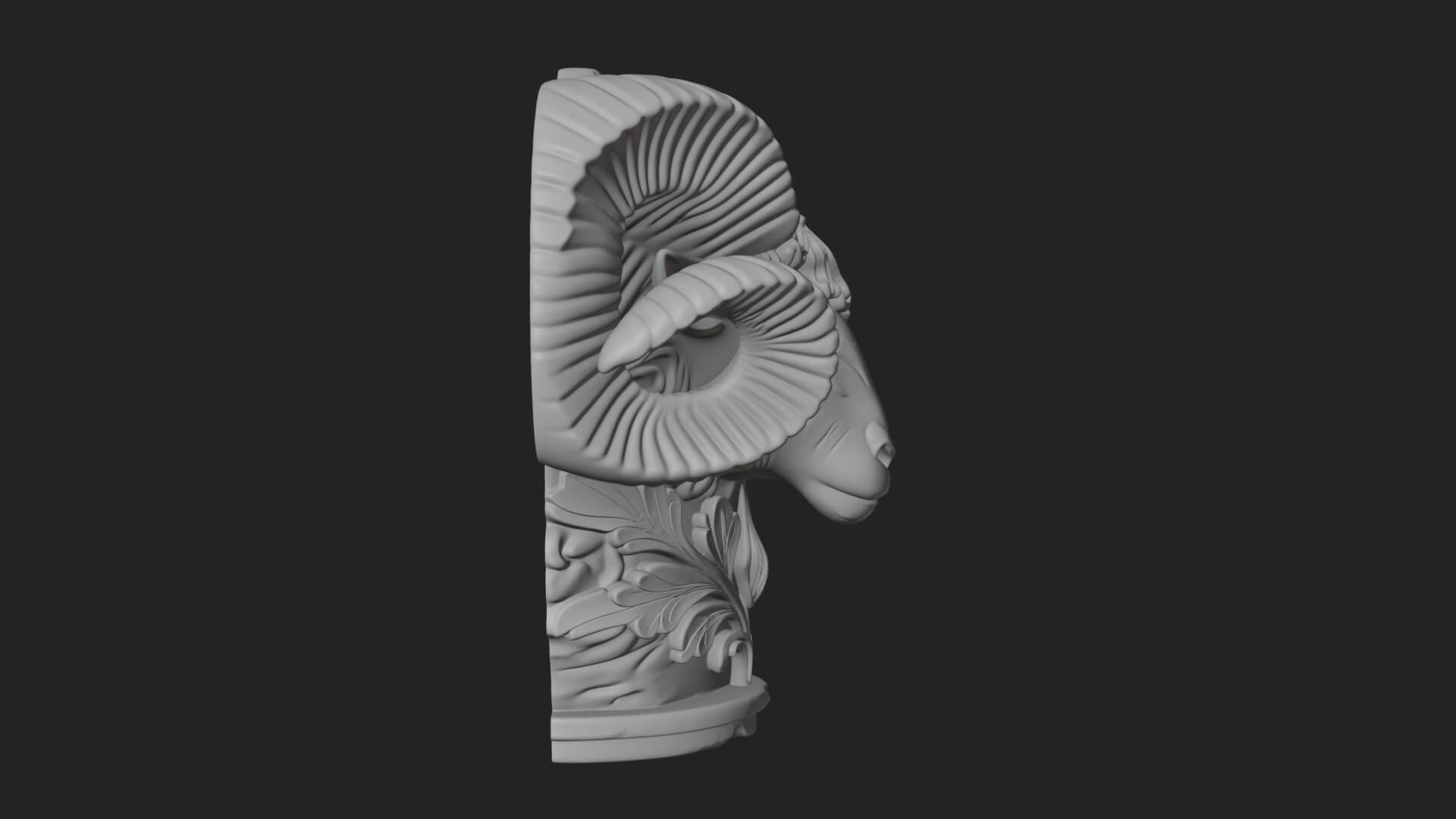Ram Head Column Capital Design 4 3D Print Model 3D Model