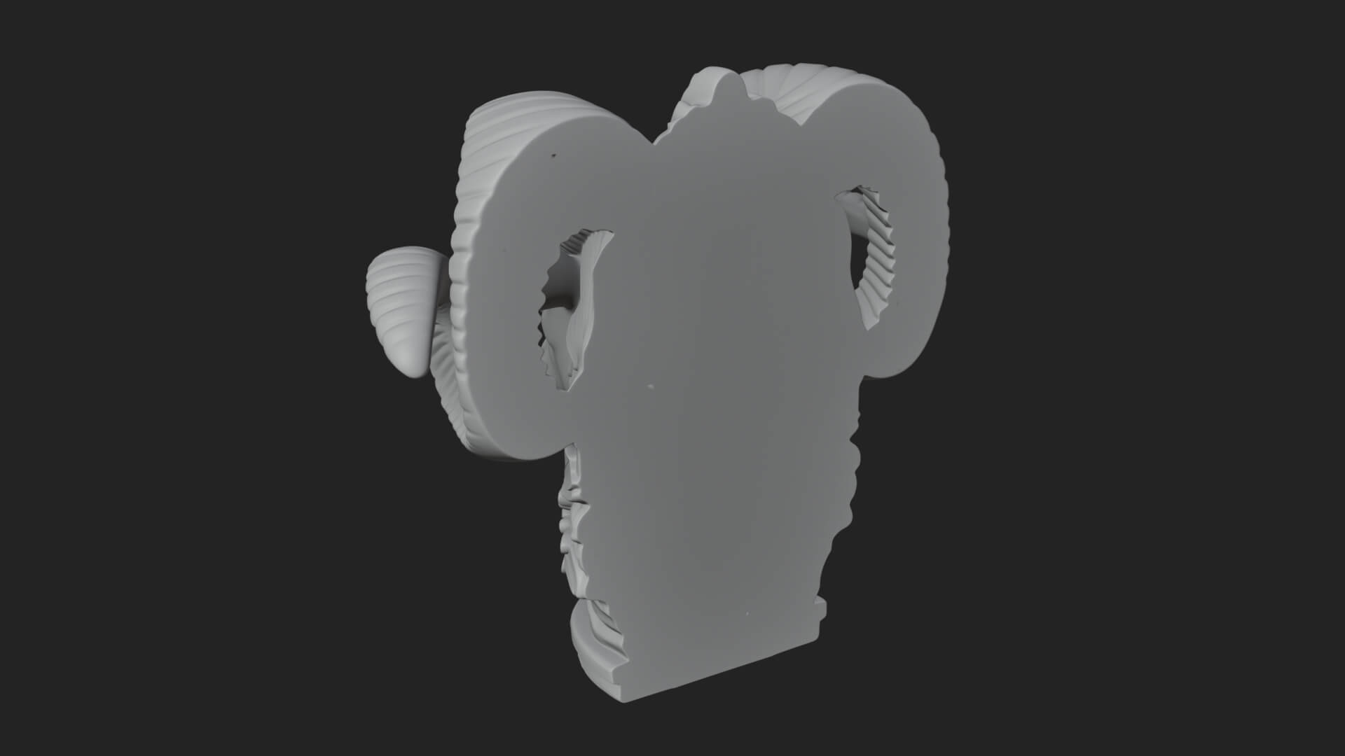 Ram Head Column Capital Design 4 3D Print Model 3D Model
