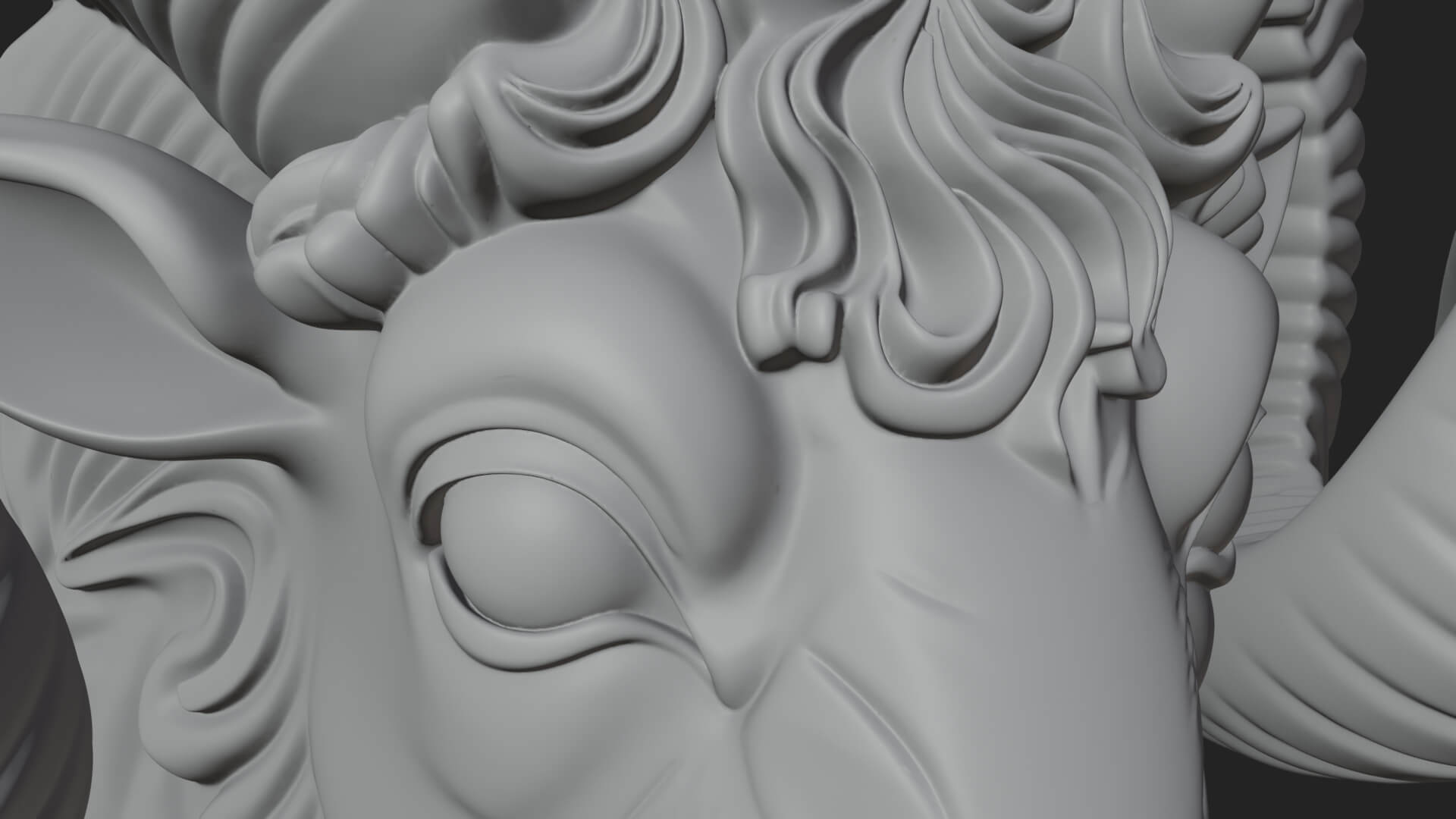 Ram Head Column Capital Design 4 3D Print Model 3D Model