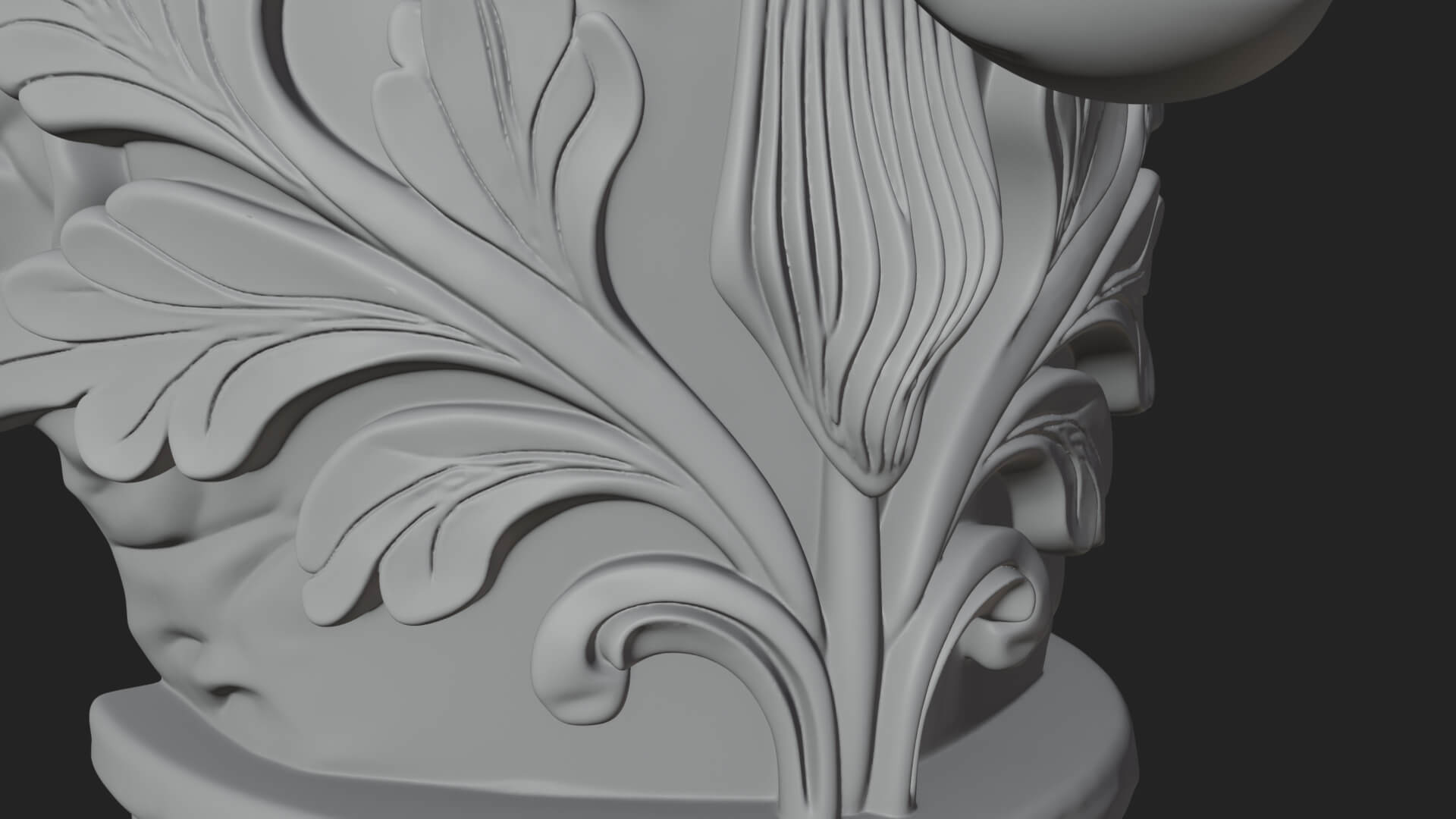 Ram Head Column Capital Design 4 3D Print Model 3D Model