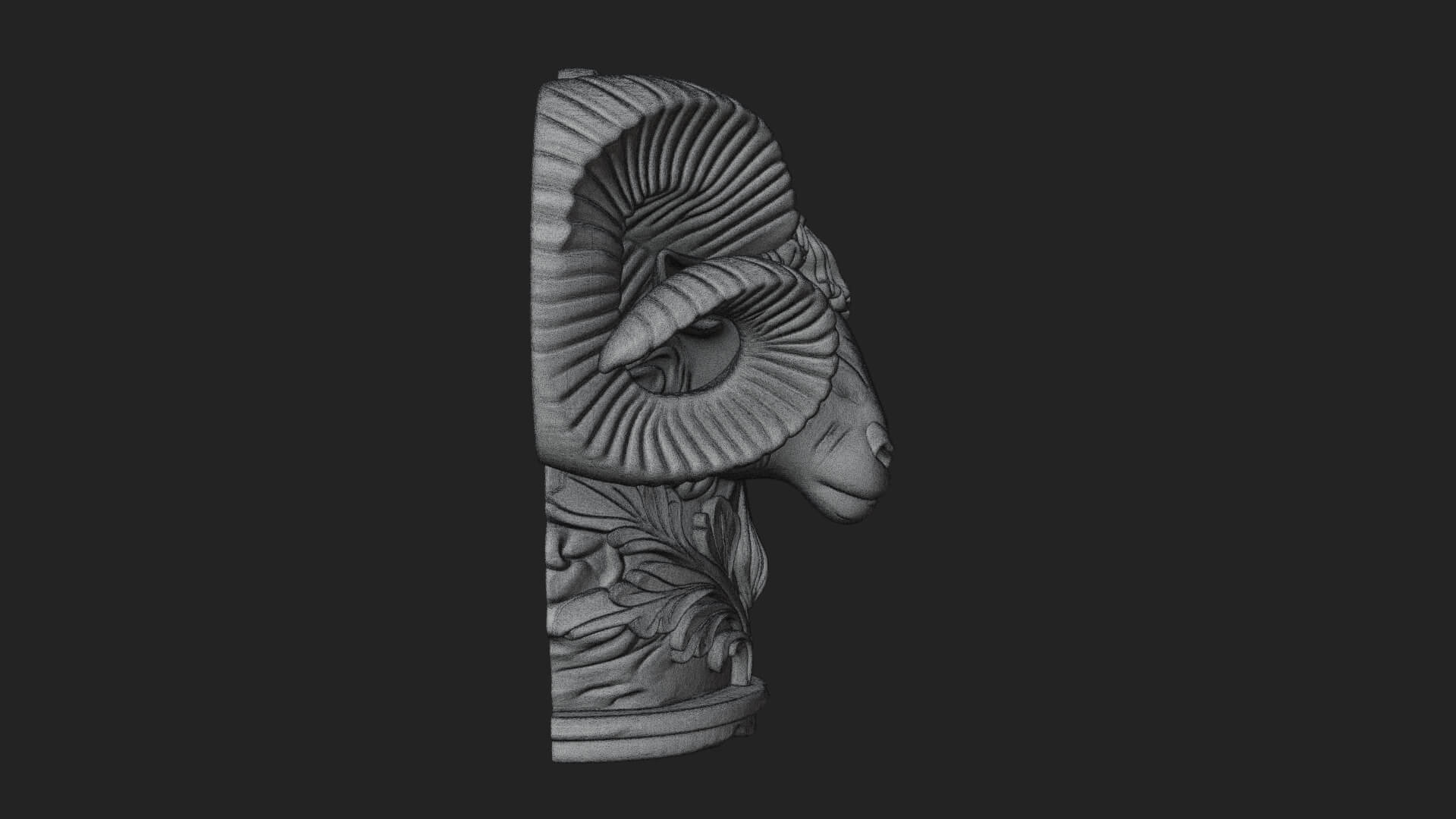 Ram Head Column Capital Design 4 3D Print Model 3D Model