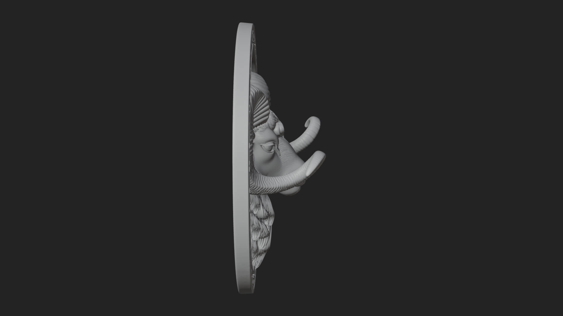 Ram Head Oval Relief Plaque Design 3 3D Print Model 3D Model