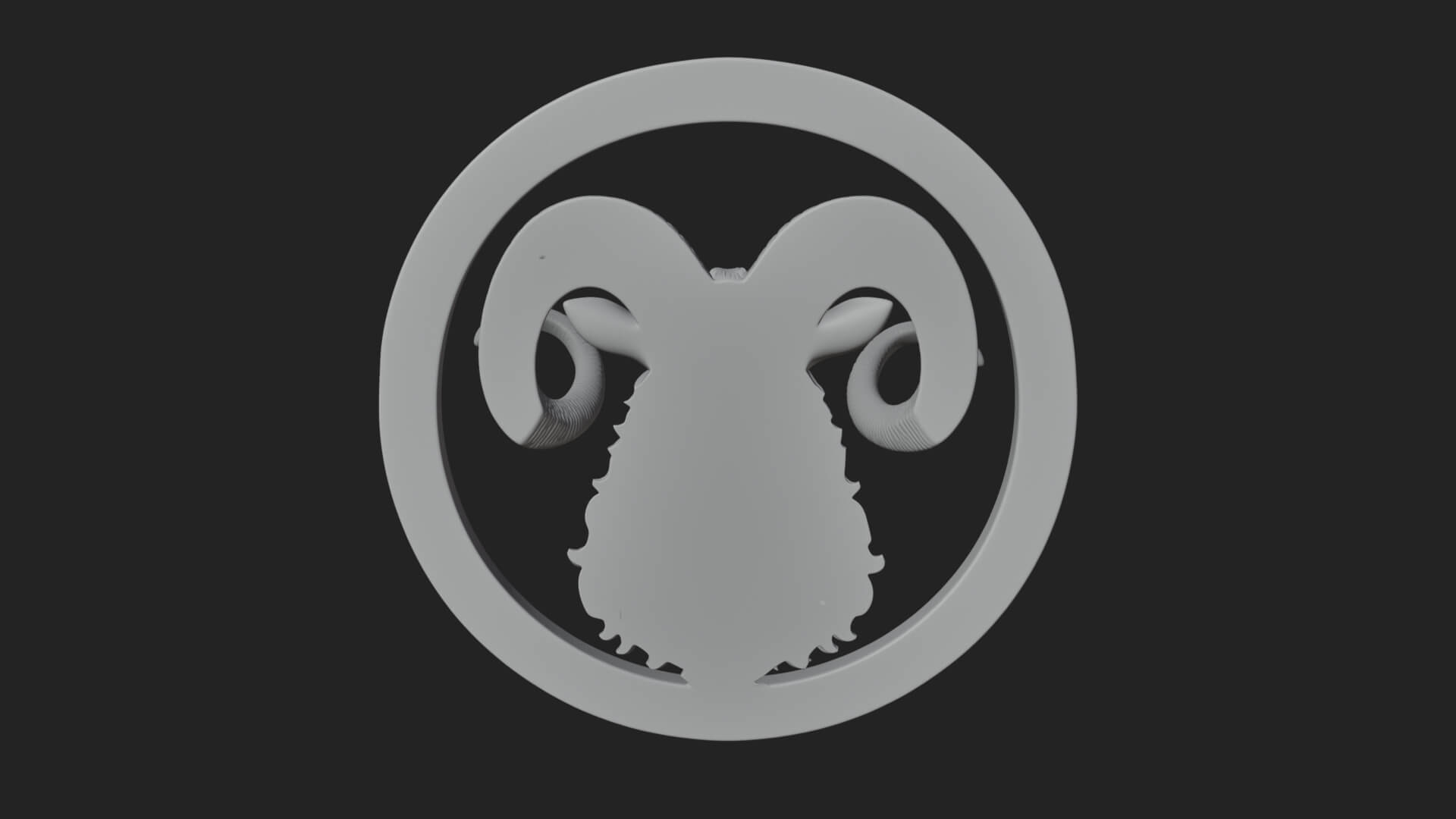 Ram Head Oval Relief Plaque Design 3 3D Print Model 3D Model