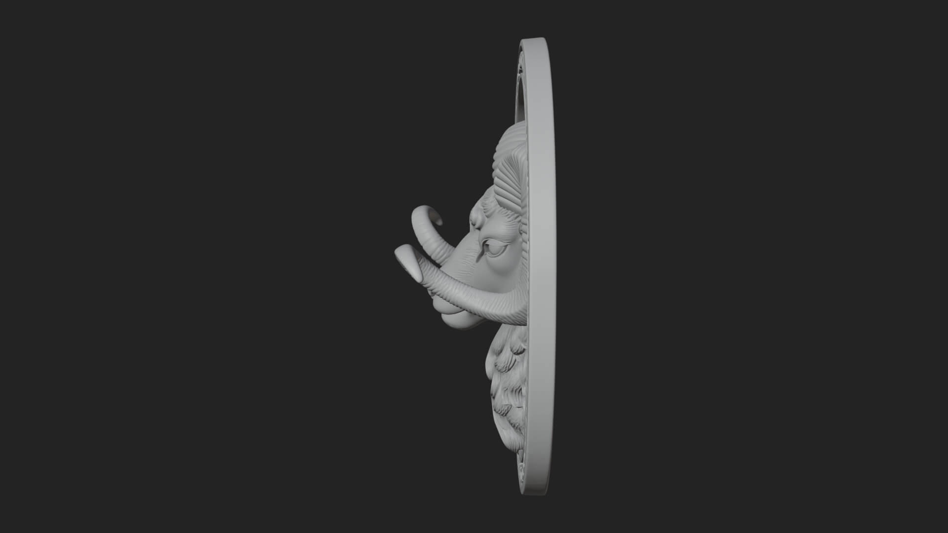 Ram Head Oval Relief Plaque Design 3 3D Print Model 3D Model