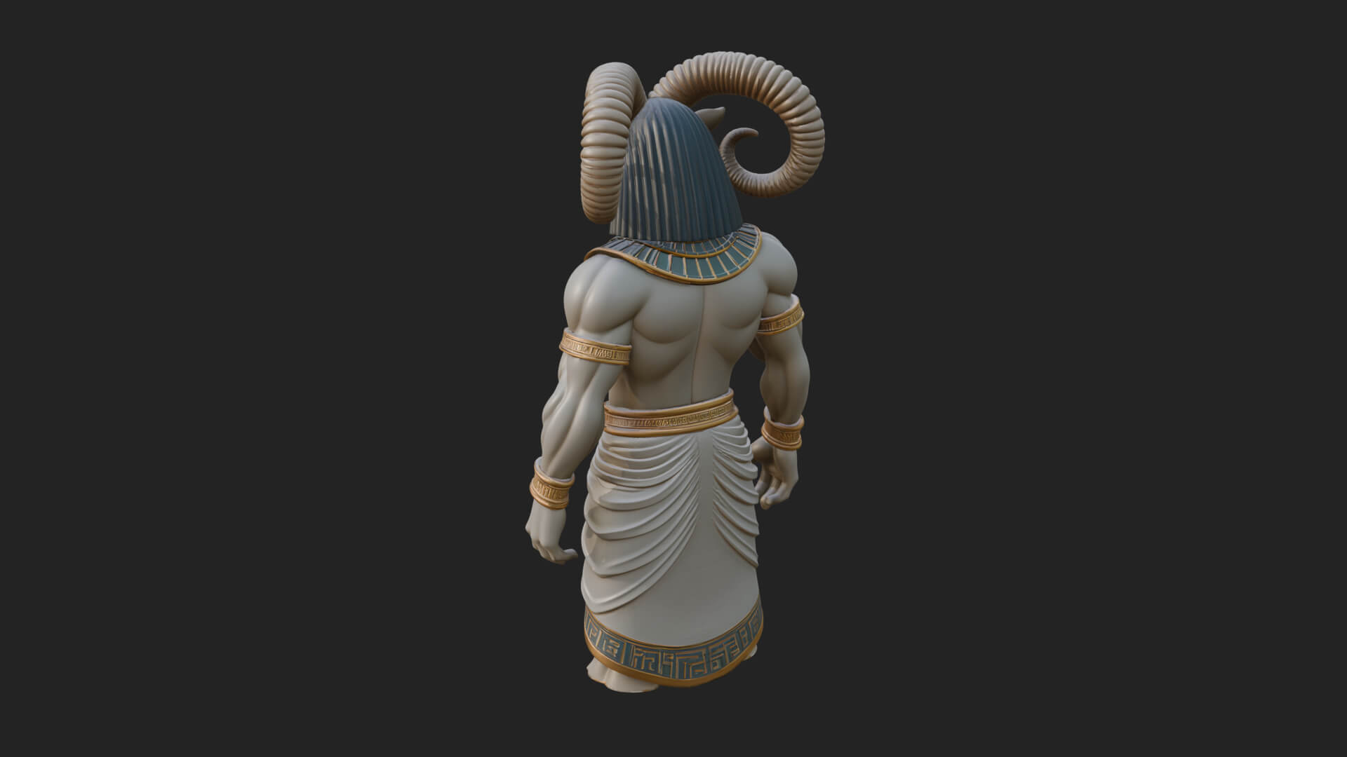 Ram-Headed Egyptian God Statue Design 1 3D Print Model 3D Model