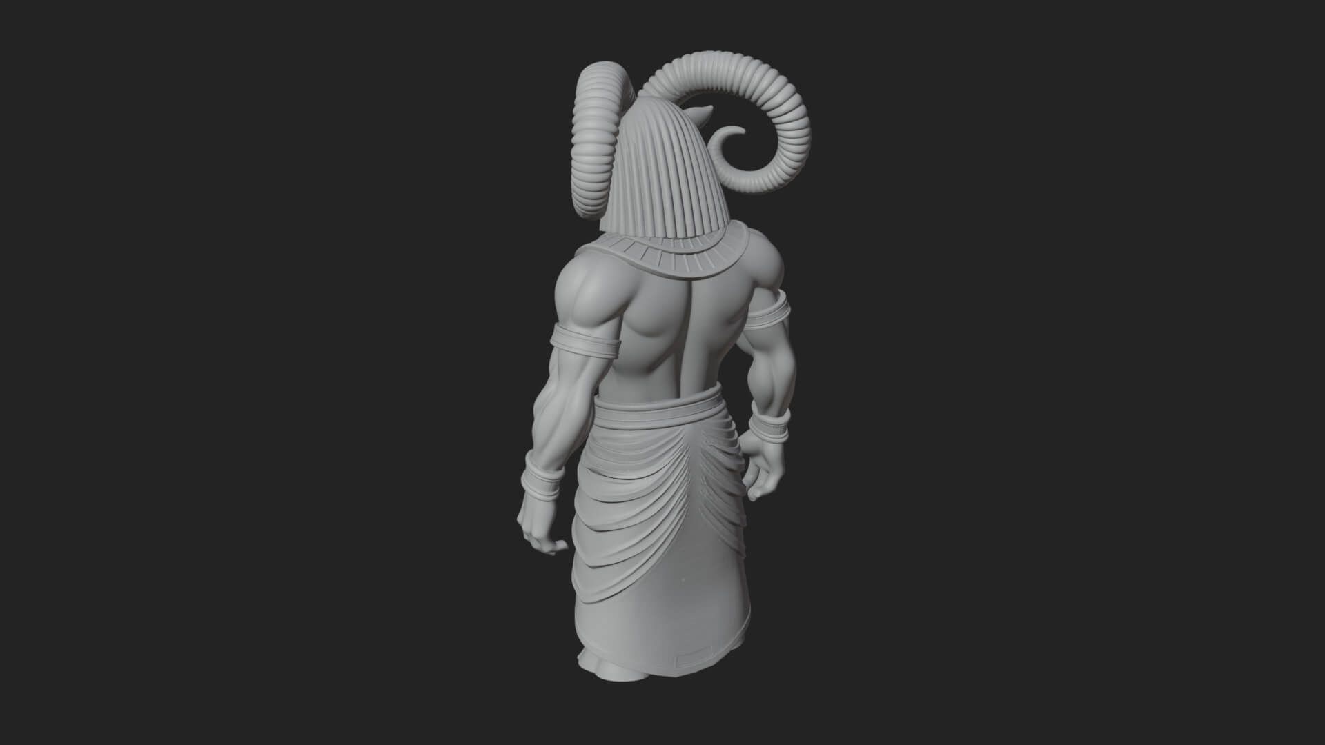 Ram-Headed Egyptian God Statue Design 1 3D Print Model 3D Model