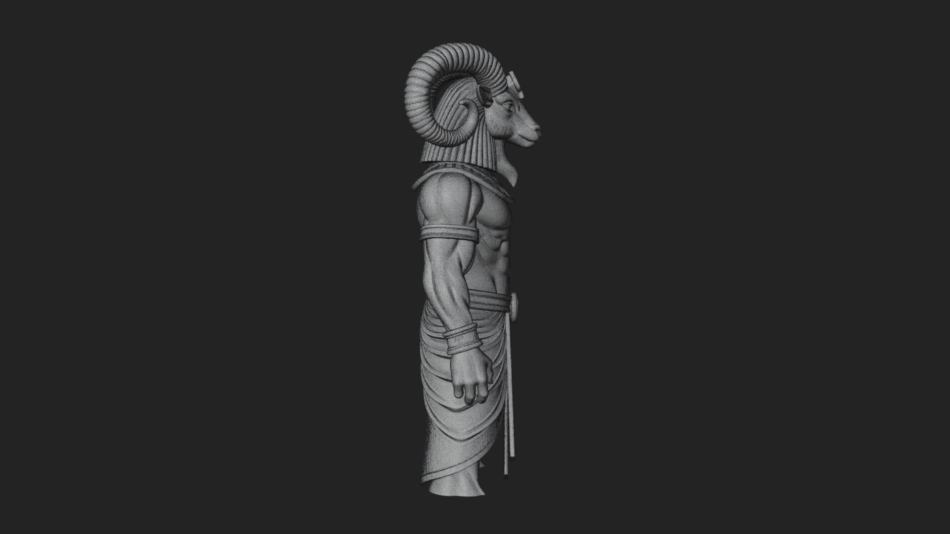 Ram-Headed Egyptian God Statue Design 1 3D Print Model 3D Model