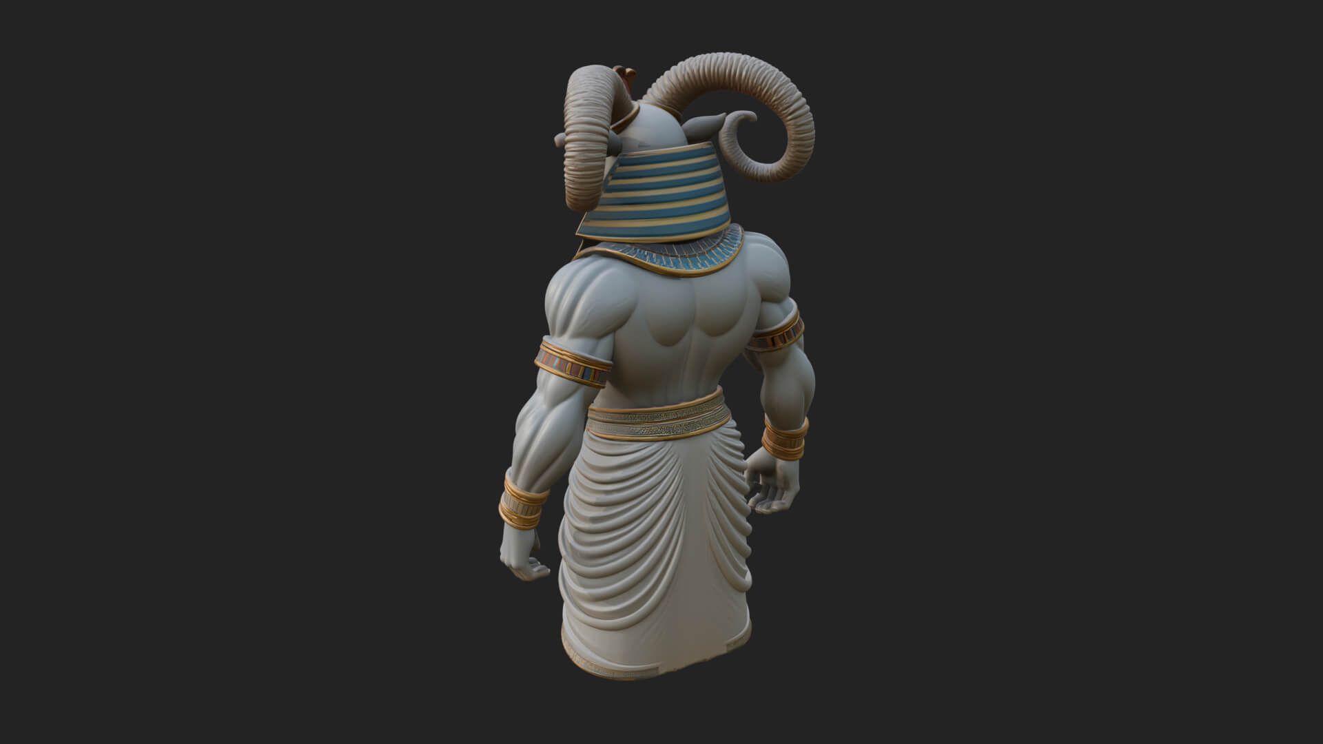 Ram-Headed Egyptian God Statue Design 2 3D Print Model 3D Model