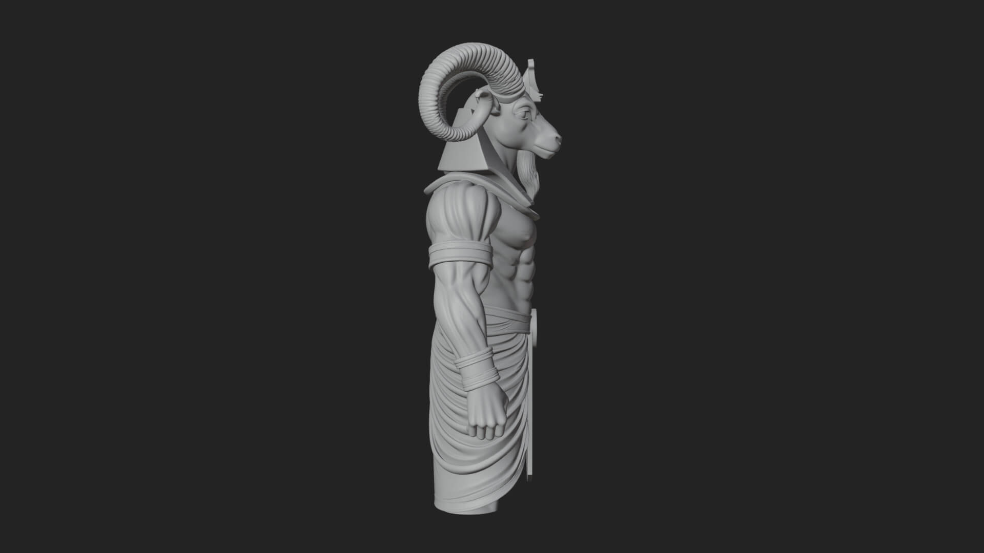 Ram-Headed Egyptian God Statue Design 2 3D Print Model 3D Model