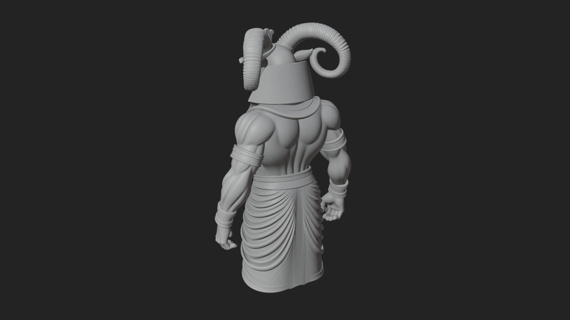 Ram-Headed Egyptian God Statue Design 2 3D Print Model 3D Model