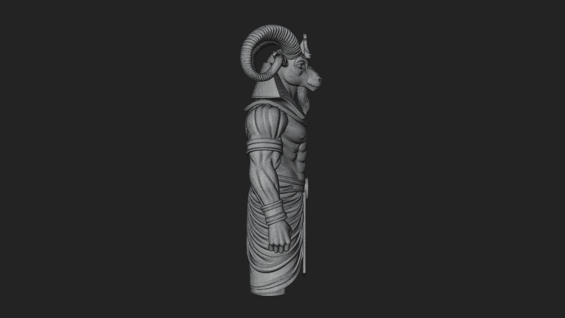 Ram-Headed Egyptian God Statue Design 2 3D Print Model 3D Model