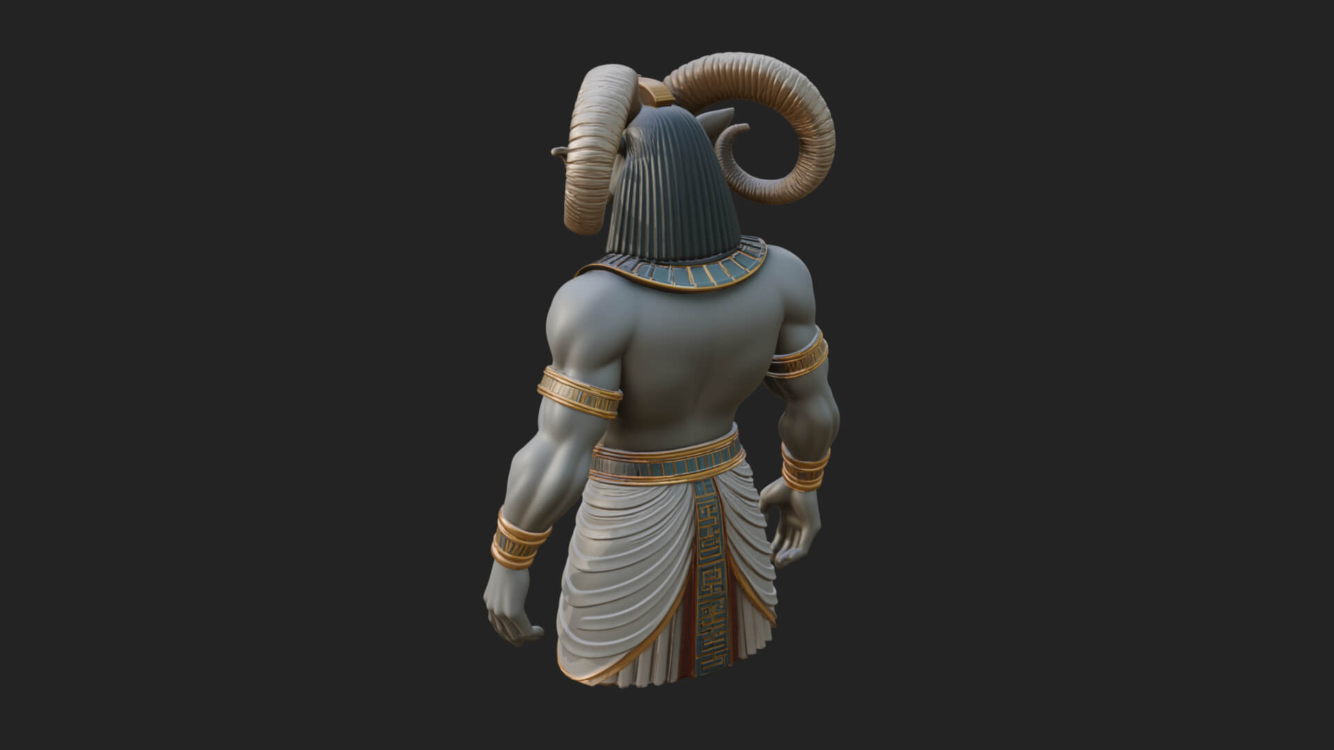 Ram-Headed Egyptian God Statue Design 3 3D Print Model 3D Model