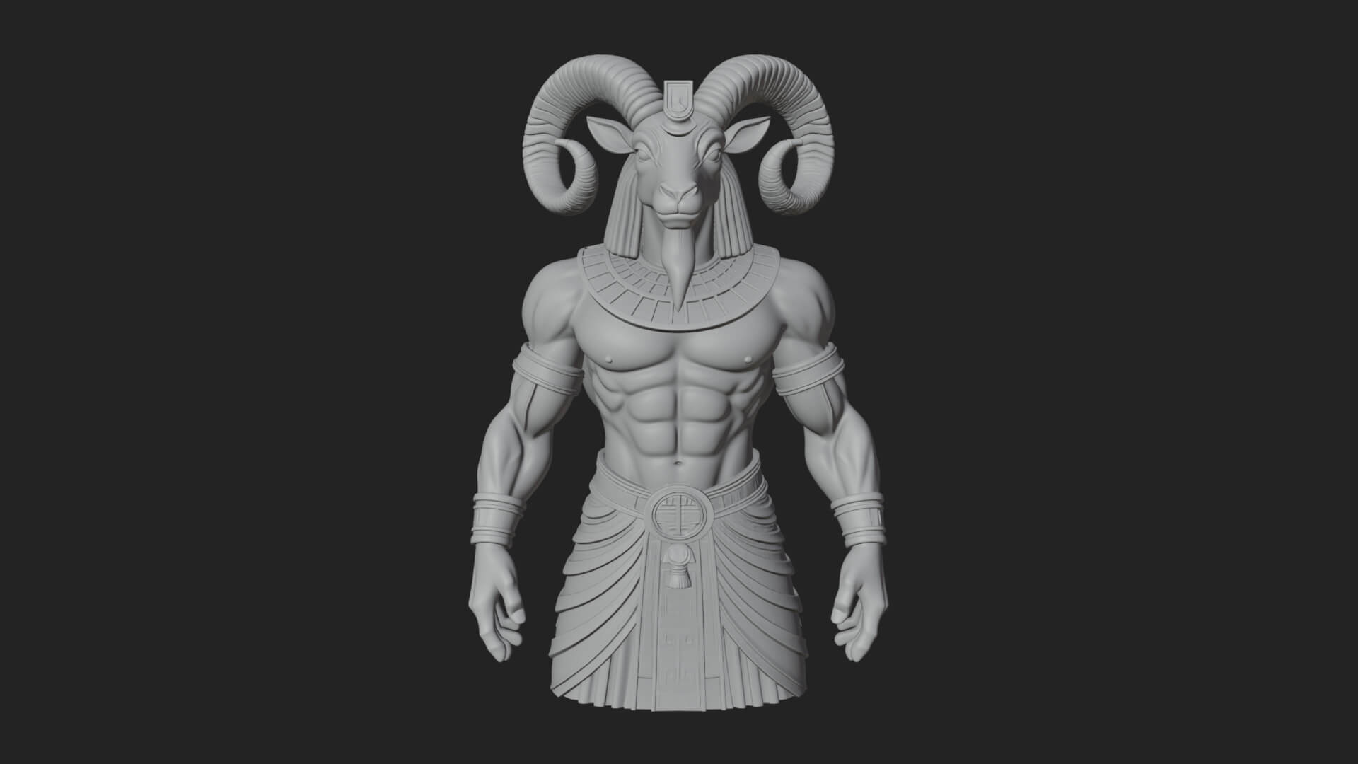 Ram-Headed Egyptian God Statue Design 3 3D Print Model 3D Model