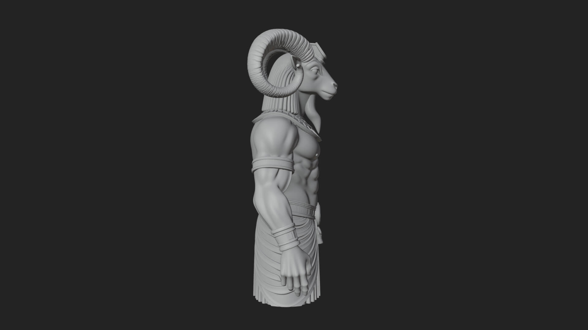 Ram-Headed Egyptian God Statue Design 3 3D Print Model 3D Model