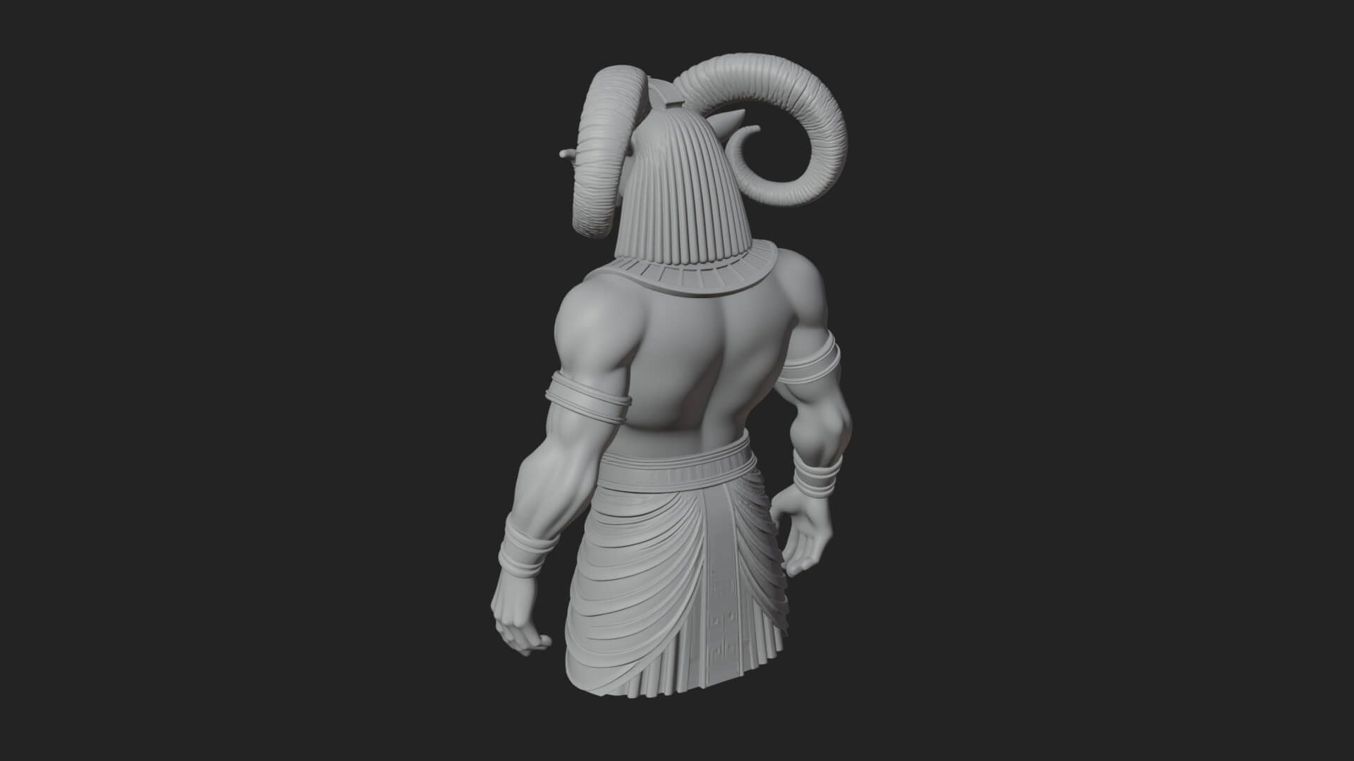 Ram-Headed Egyptian God Statue Design 3 3D Print Model 3D Model