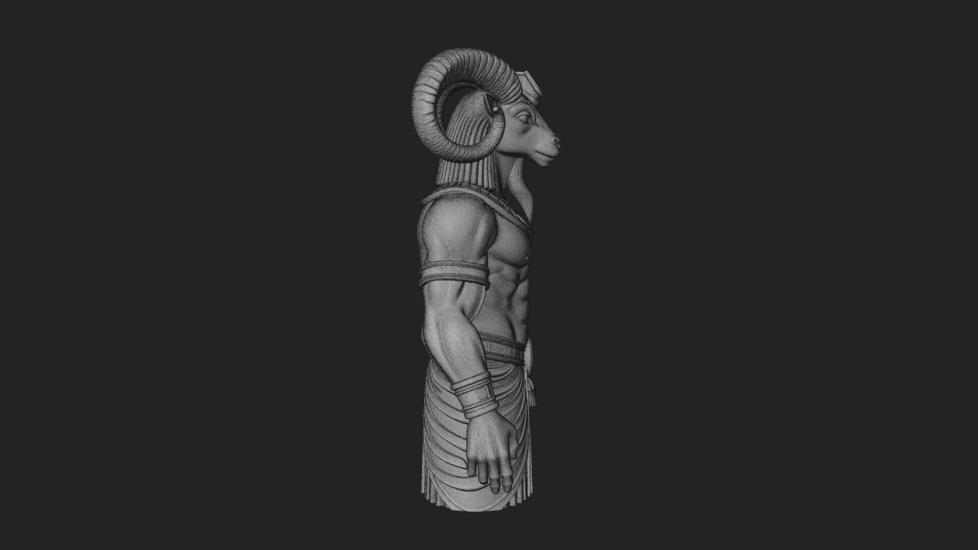 Ram-Headed Egyptian God Statue Design 3 3D Print Model 3D Model