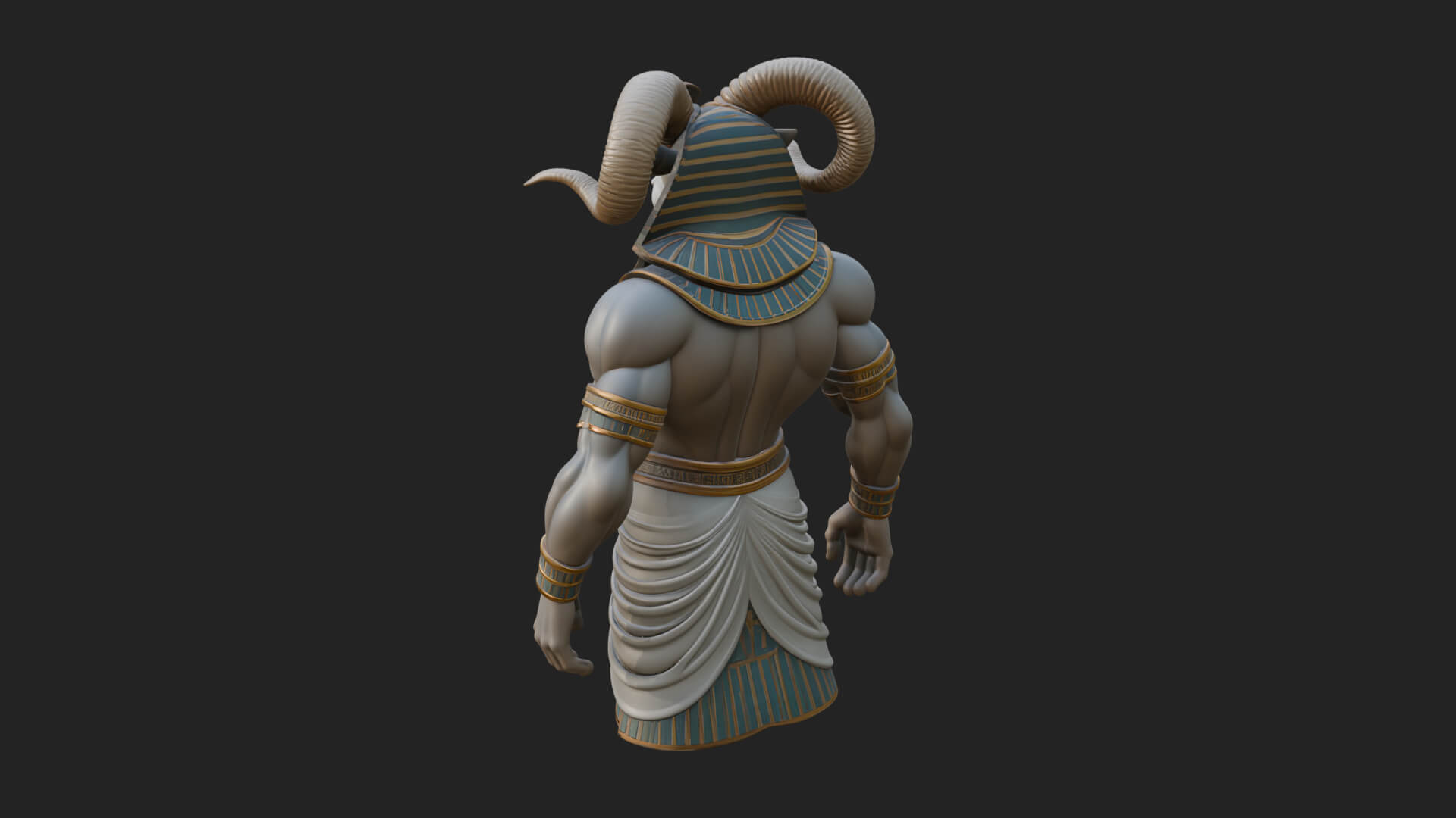 Ram-Headed Egyptian God Statue Design 4 3D Print Model 3D Model