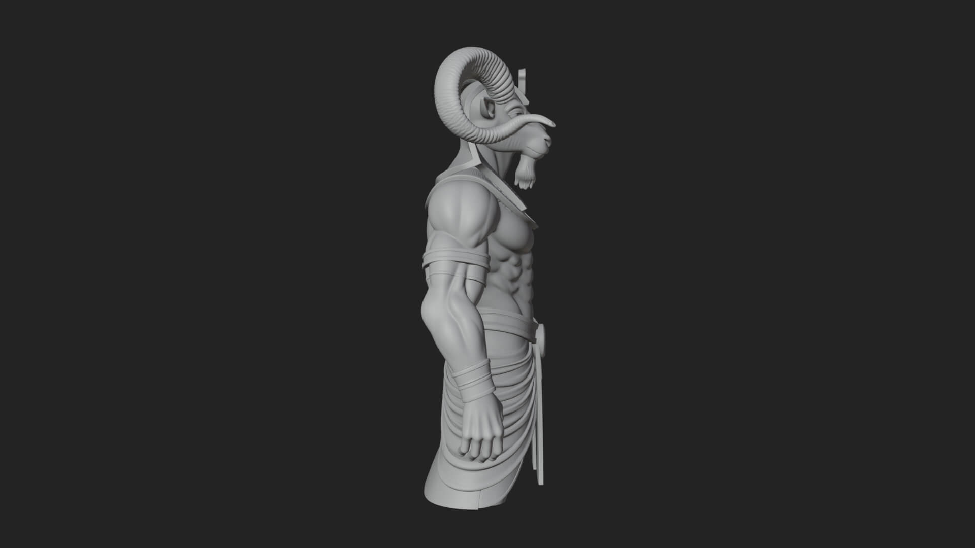 Ram-Headed Egyptian God Statue Design 4 3D Print Model 3D Model