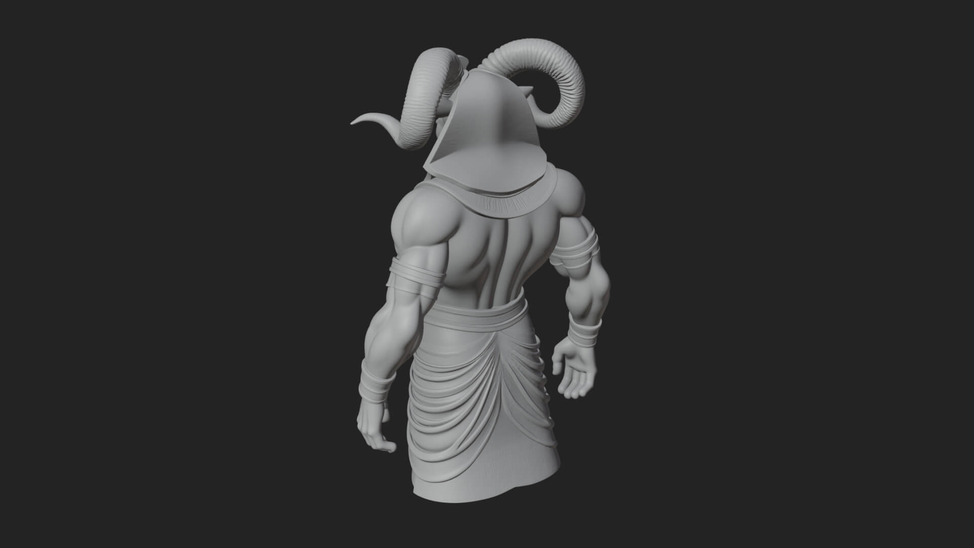 Ram-Headed Egyptian God Statue Design 4 3D Print Model 3D Model