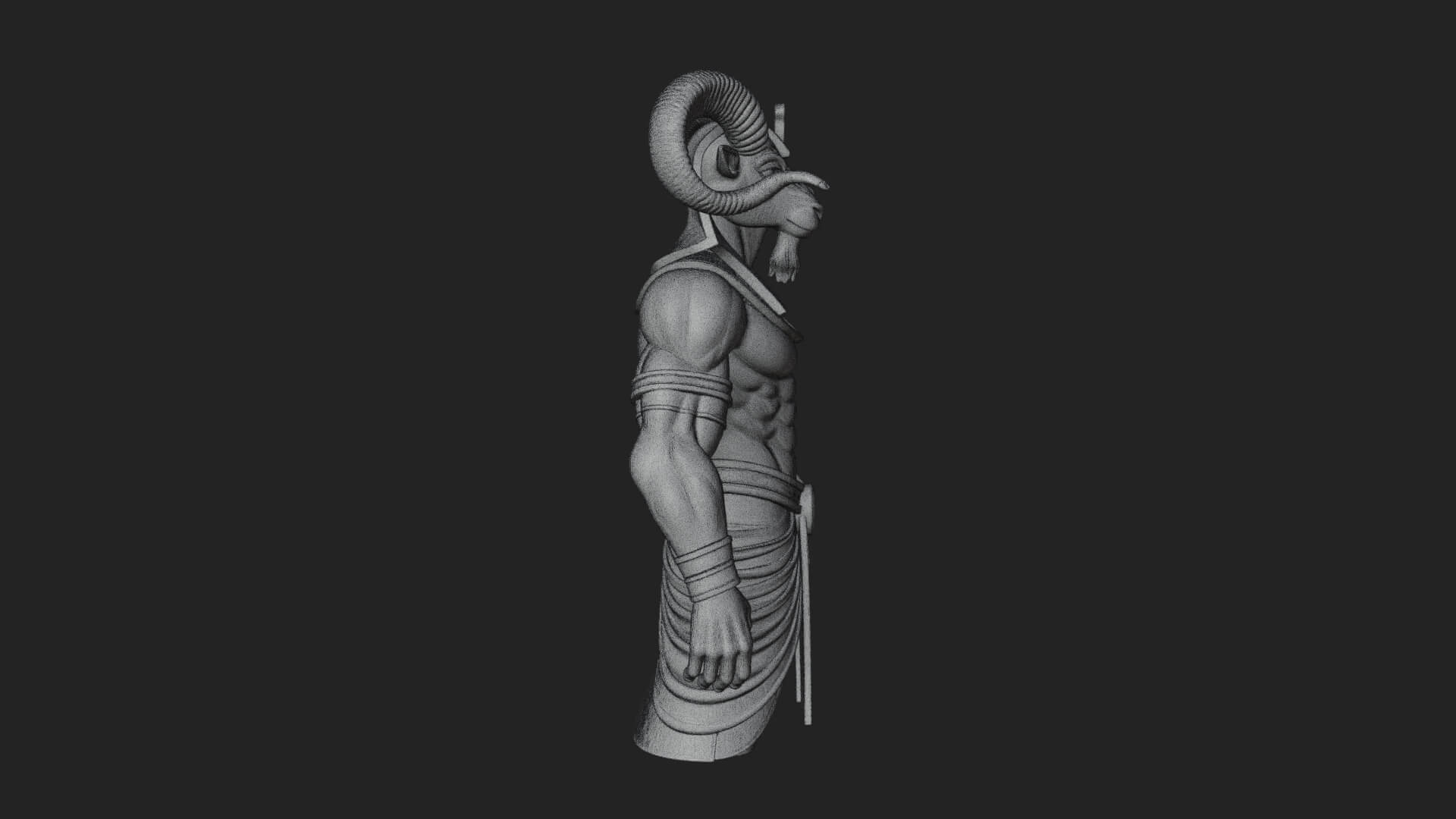 Ram-Headed Egyptian God Statue Design 4 3D Print Model 3D Model