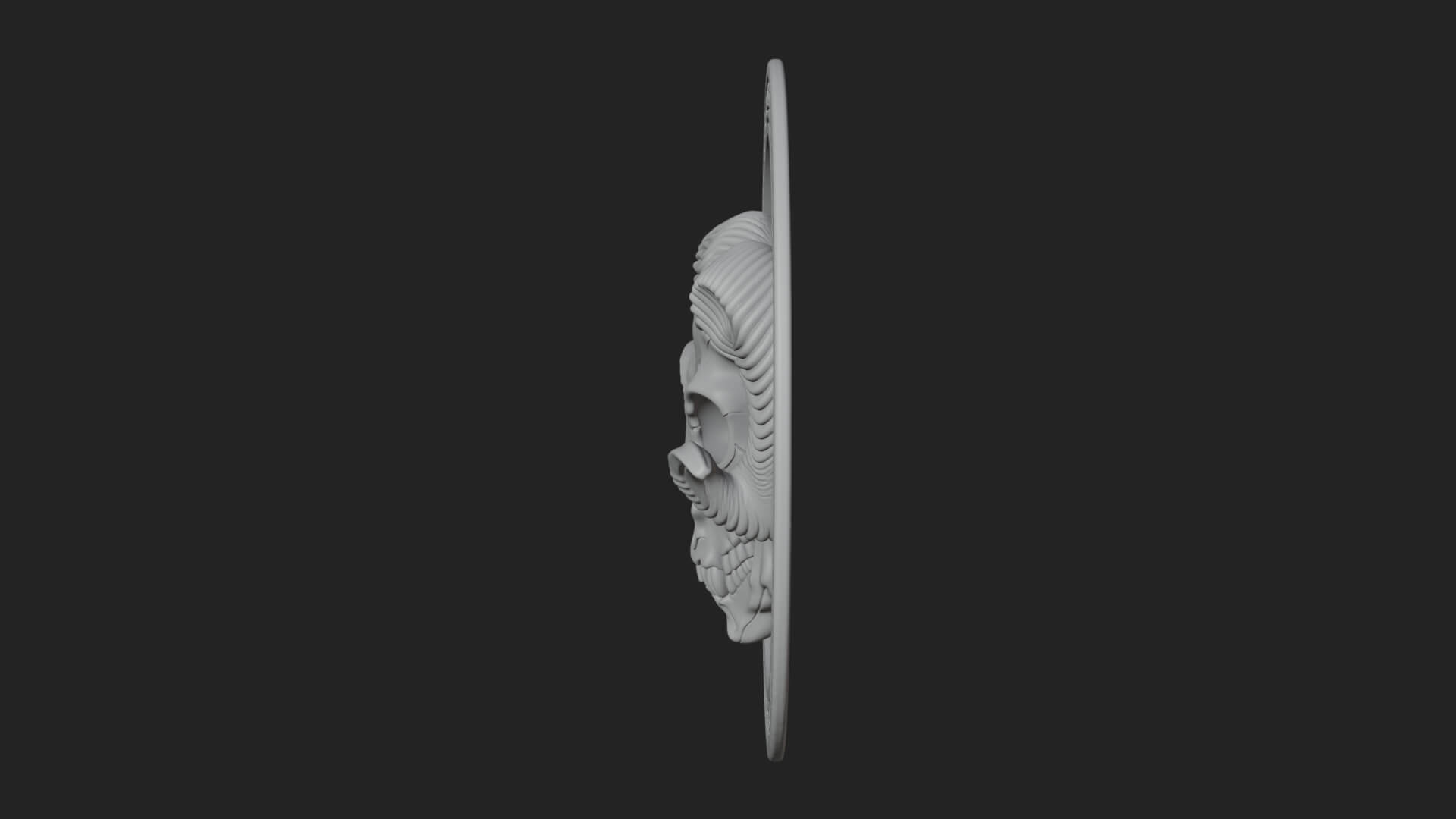 Ram Skull Oval Relief Plaque Design 2 3D Print Model 3D Model