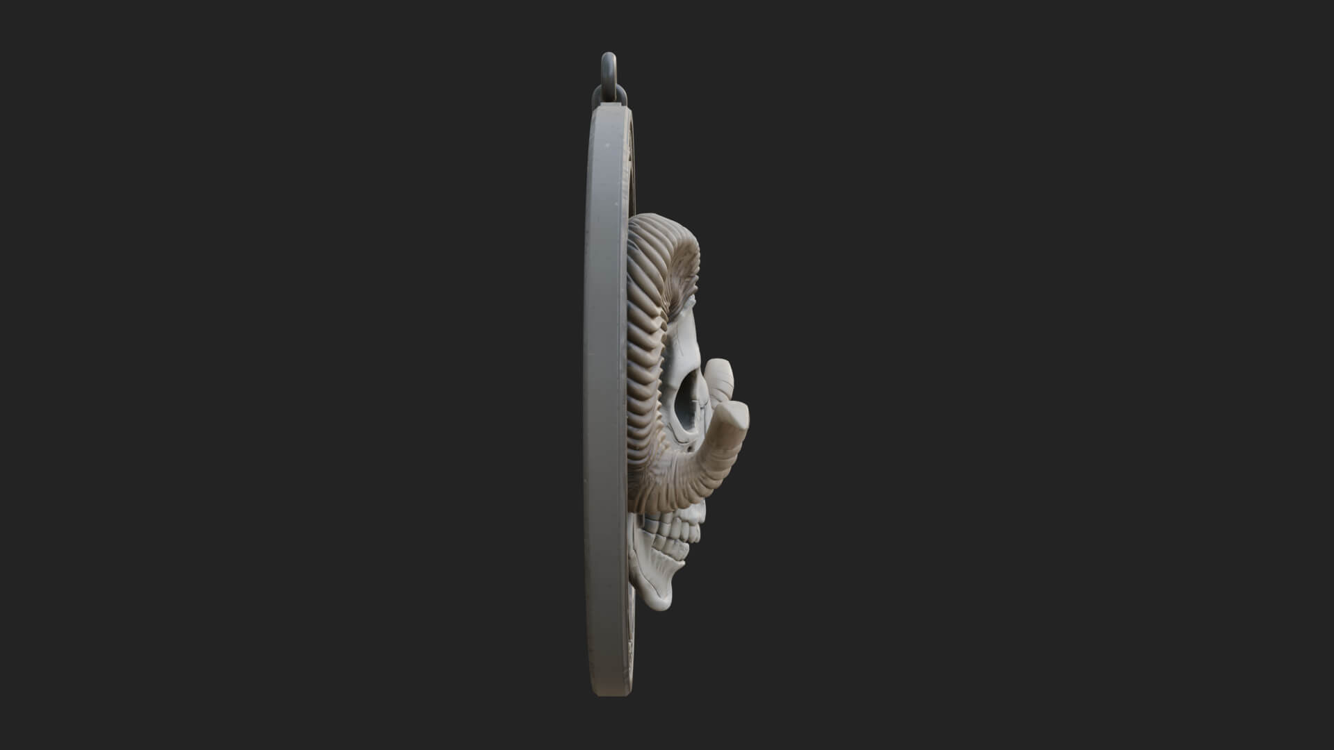 Ram Skull Oval Relief Plaque Design 4 3D Print Model 3D Model