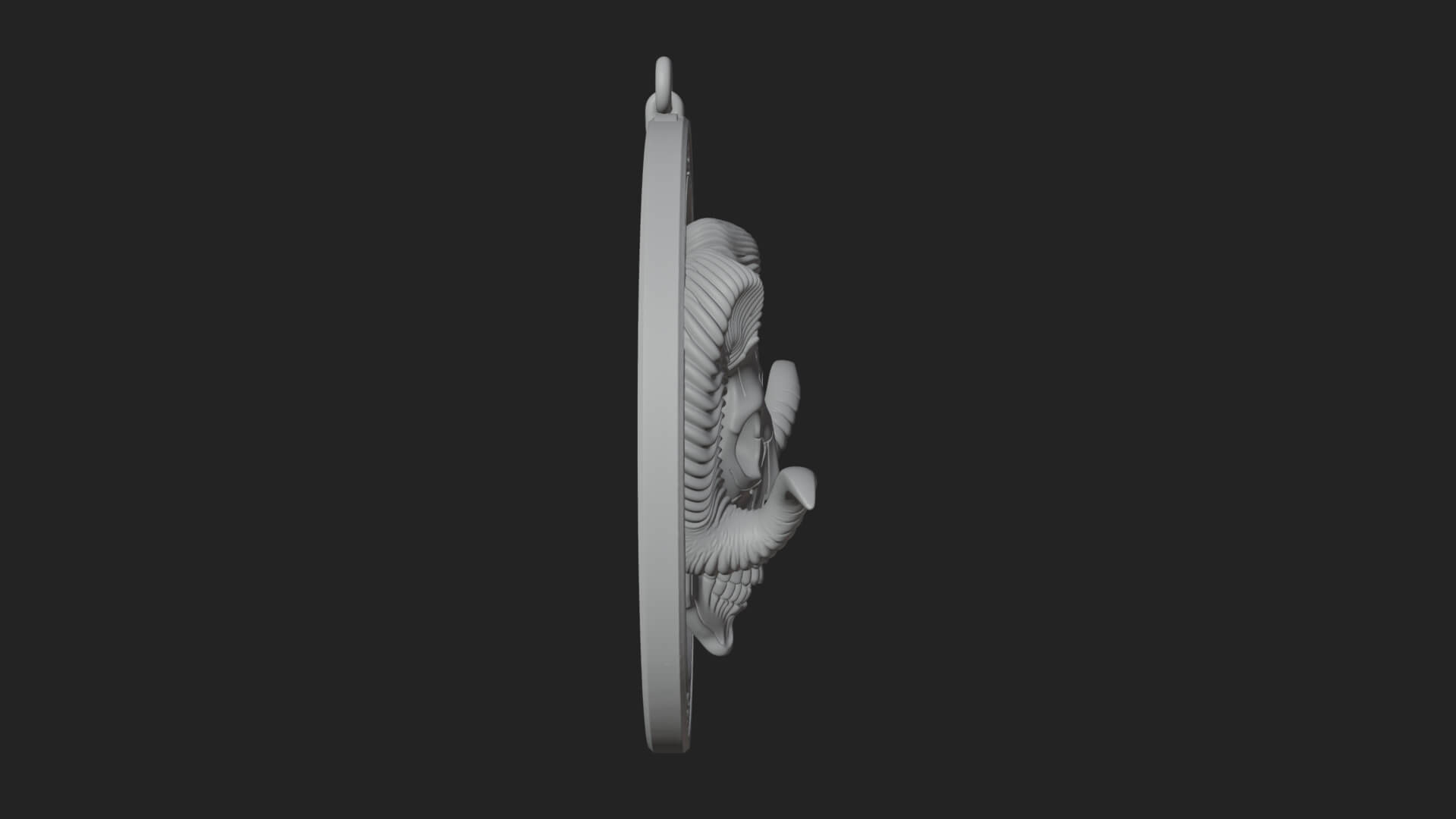 Ram Skull Oval Relief Plaque Design 4 3D Print Model 3D Model