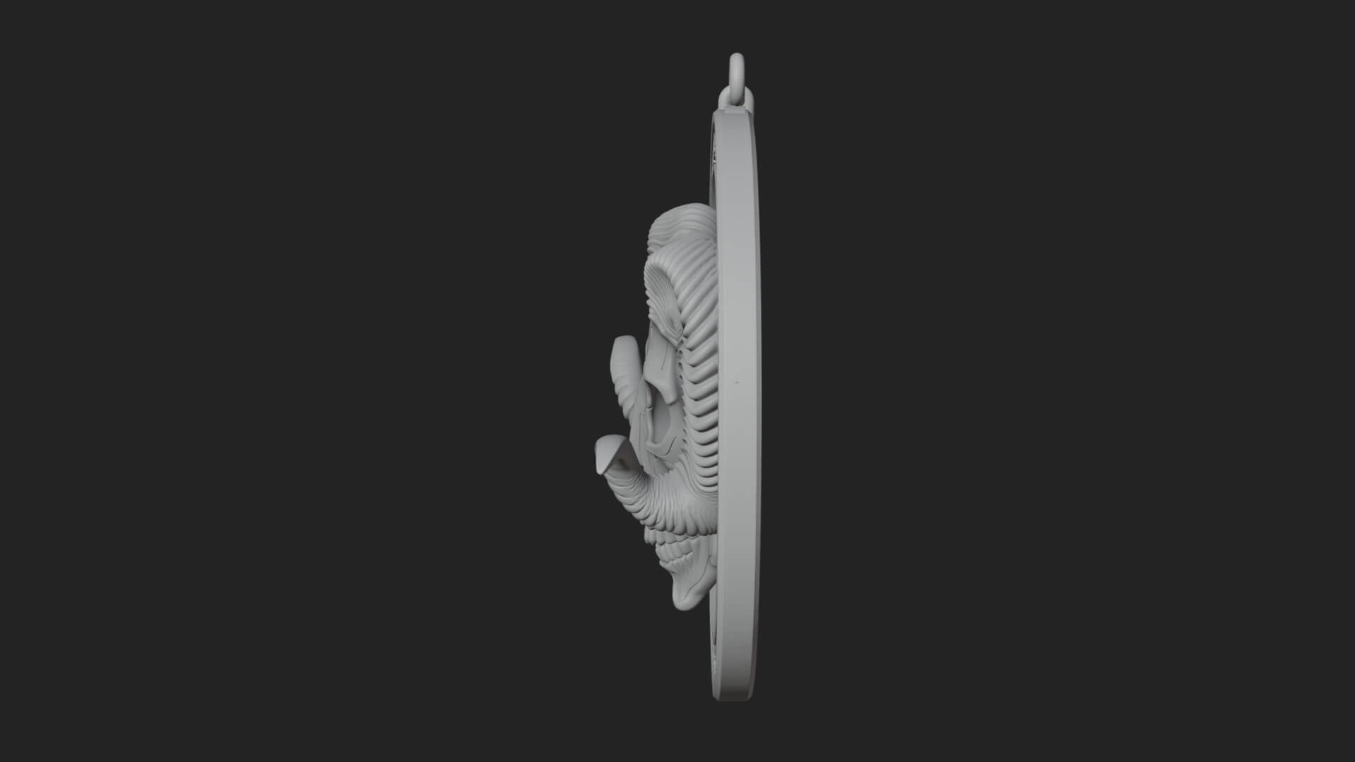 Ram Skull Oval Relief Plaque Design 4 3D Print Model 3D Model