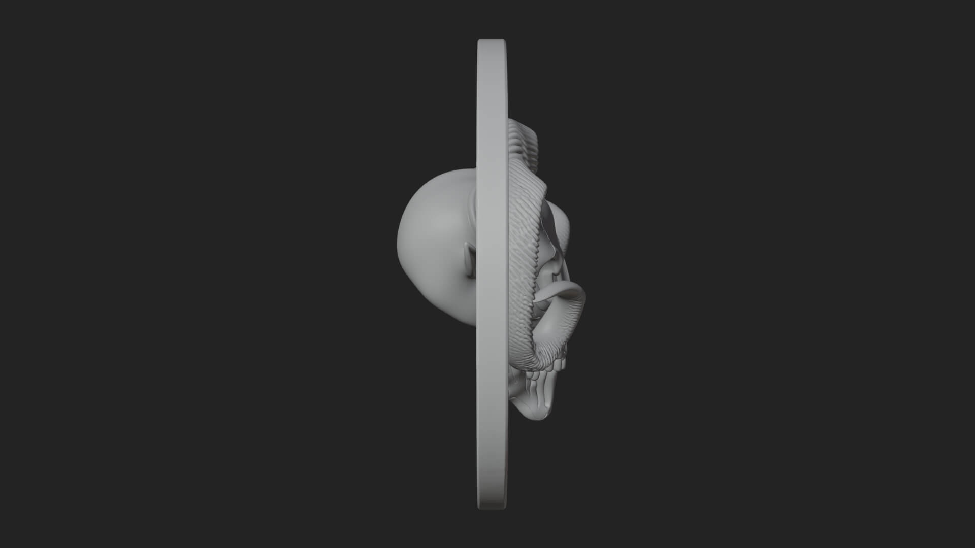Ram Skull Oval Relief Plaque Design 5 3D Print Model 3D Model