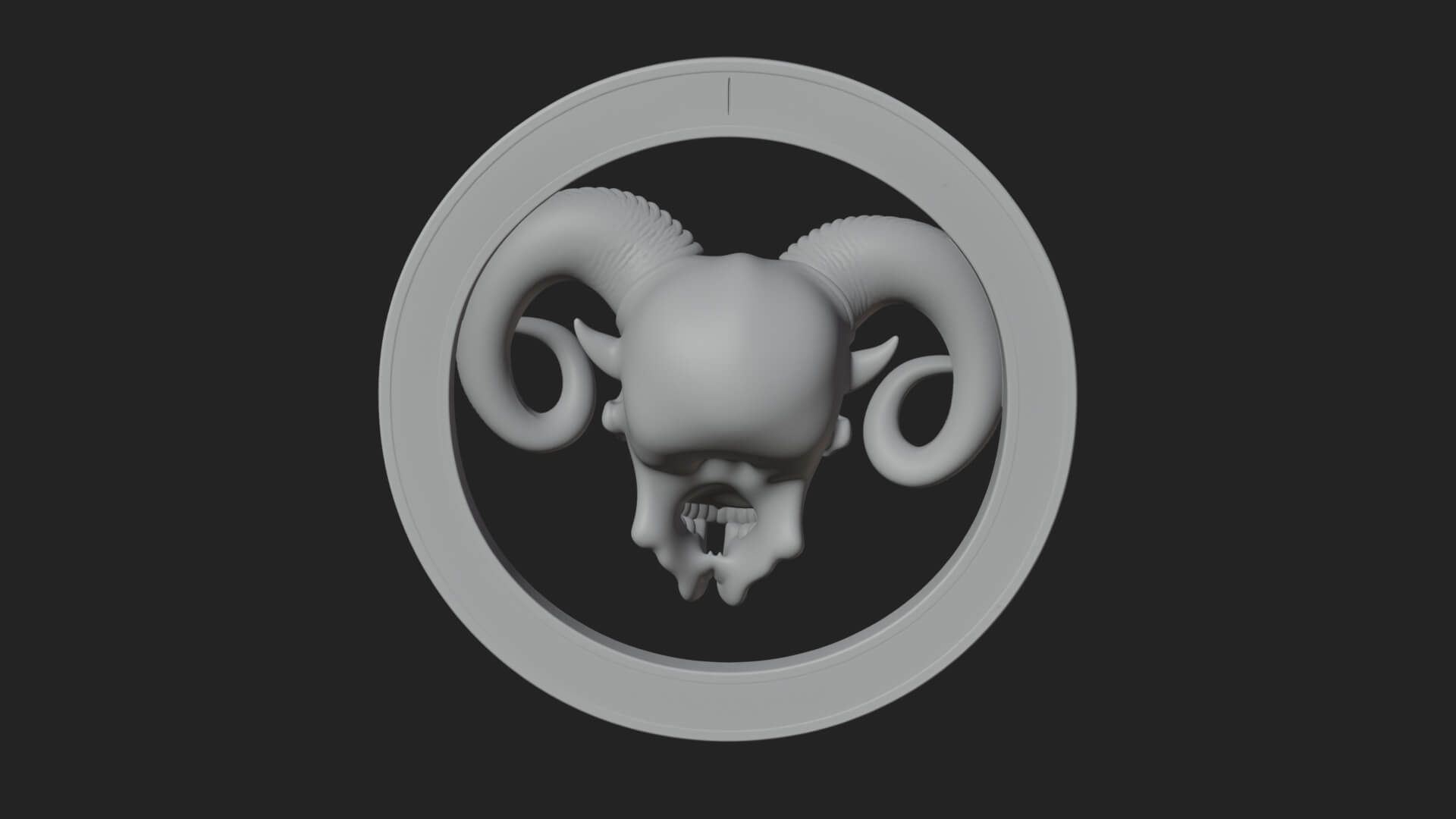 Ram Skull Oval Relief Plaque Design 5 3D Print Model 3D Model
