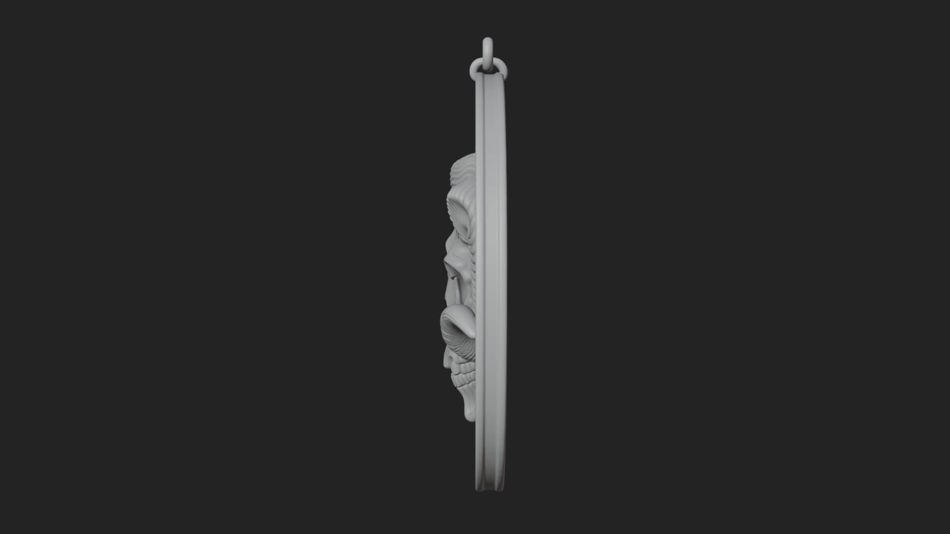 Ram Skull Oval Relief Plaque Design 7 3D Print Model 3D Model