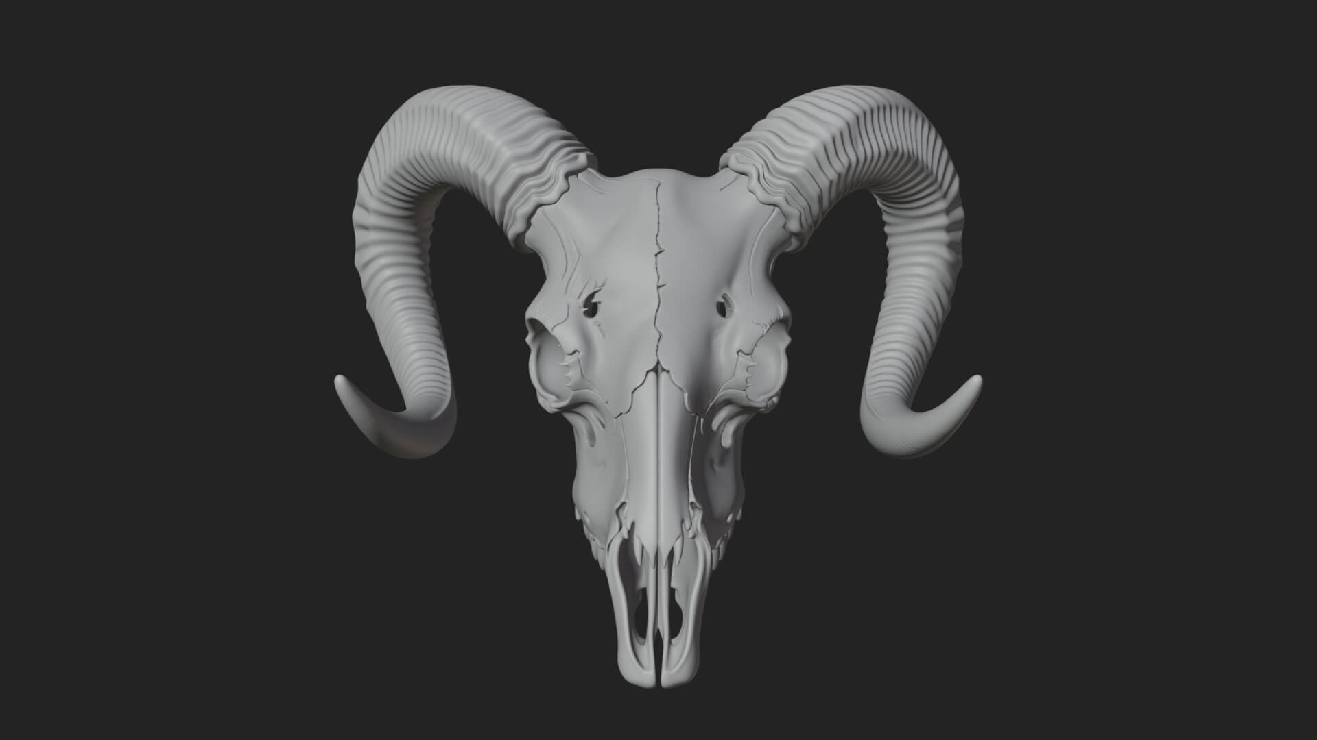 Ram Skull Wall Mount Design 10 3D Print Model 3D Model