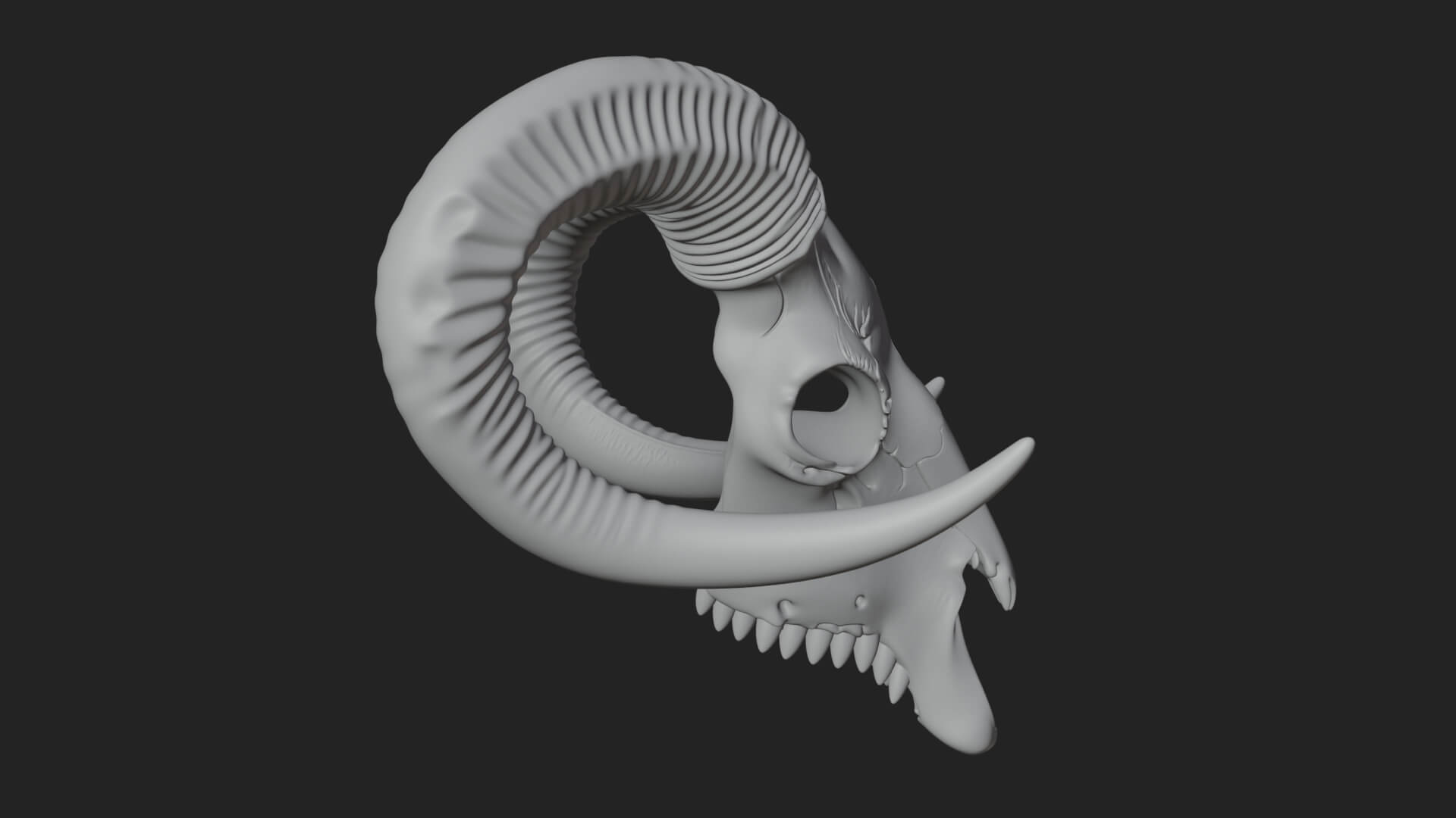 Ram Skull Wall Mount Design 10 3D Print Model 3D Model