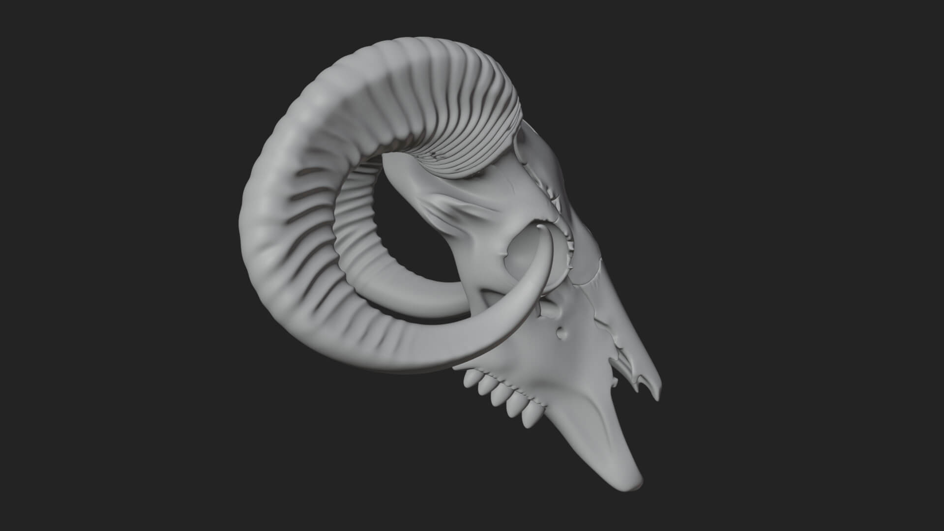 Ram Skull Wall Mount Design 11 3D Print Model 3D Model