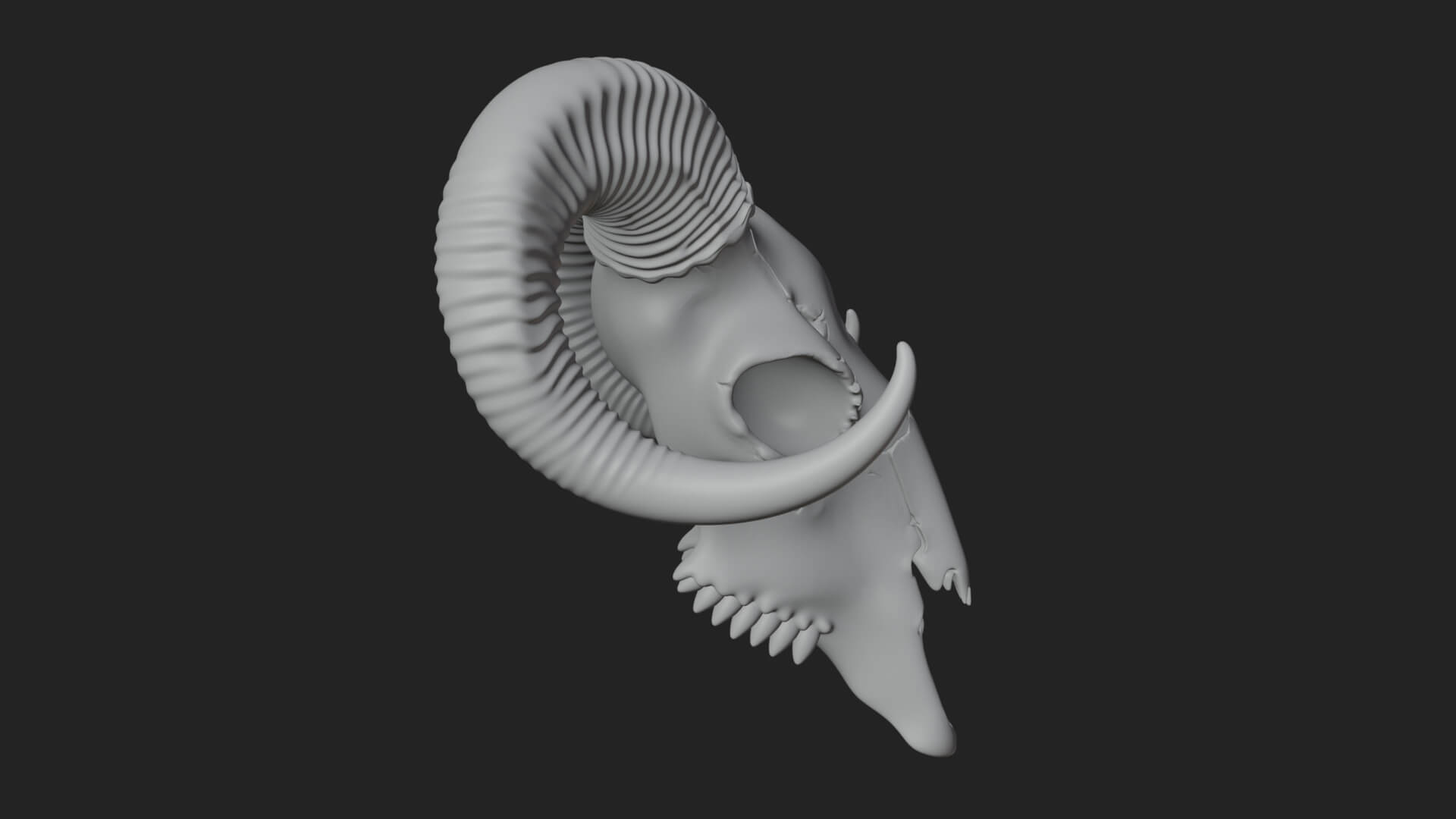 Ram Skull Wall Mount Design 12 3D Print Model 3D Model