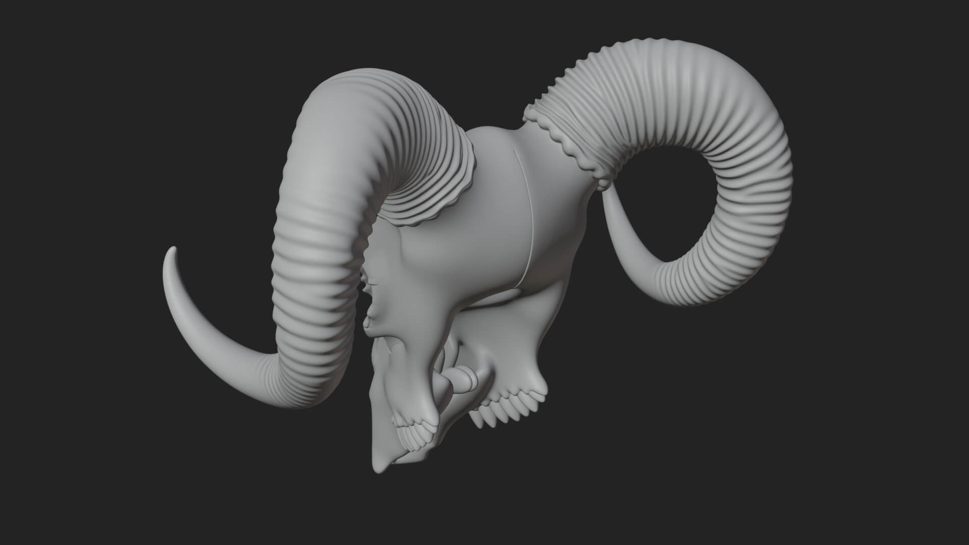 Ram Skull Wall Mount Design 12 3D Print Model 3D Model