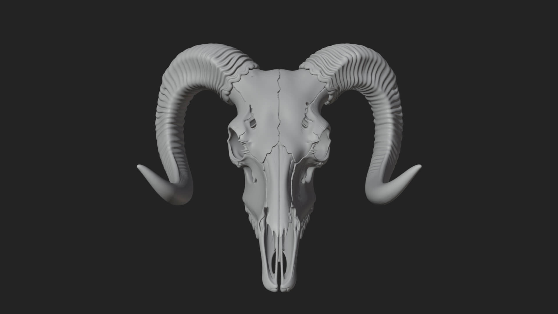 Ram Skull Wall Mount Design 9 3D Print Model 3D Model