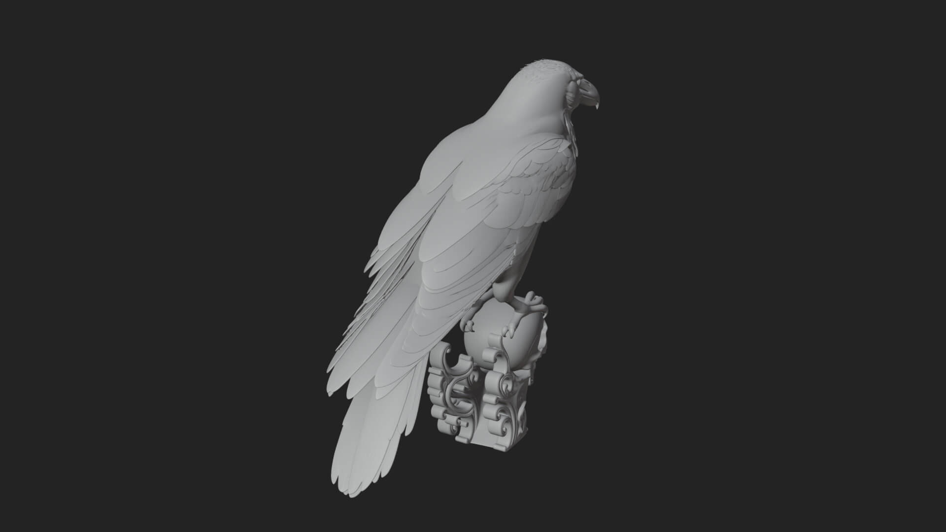 Raven on Skull Statue Design 1 3D Print Model 3D Model