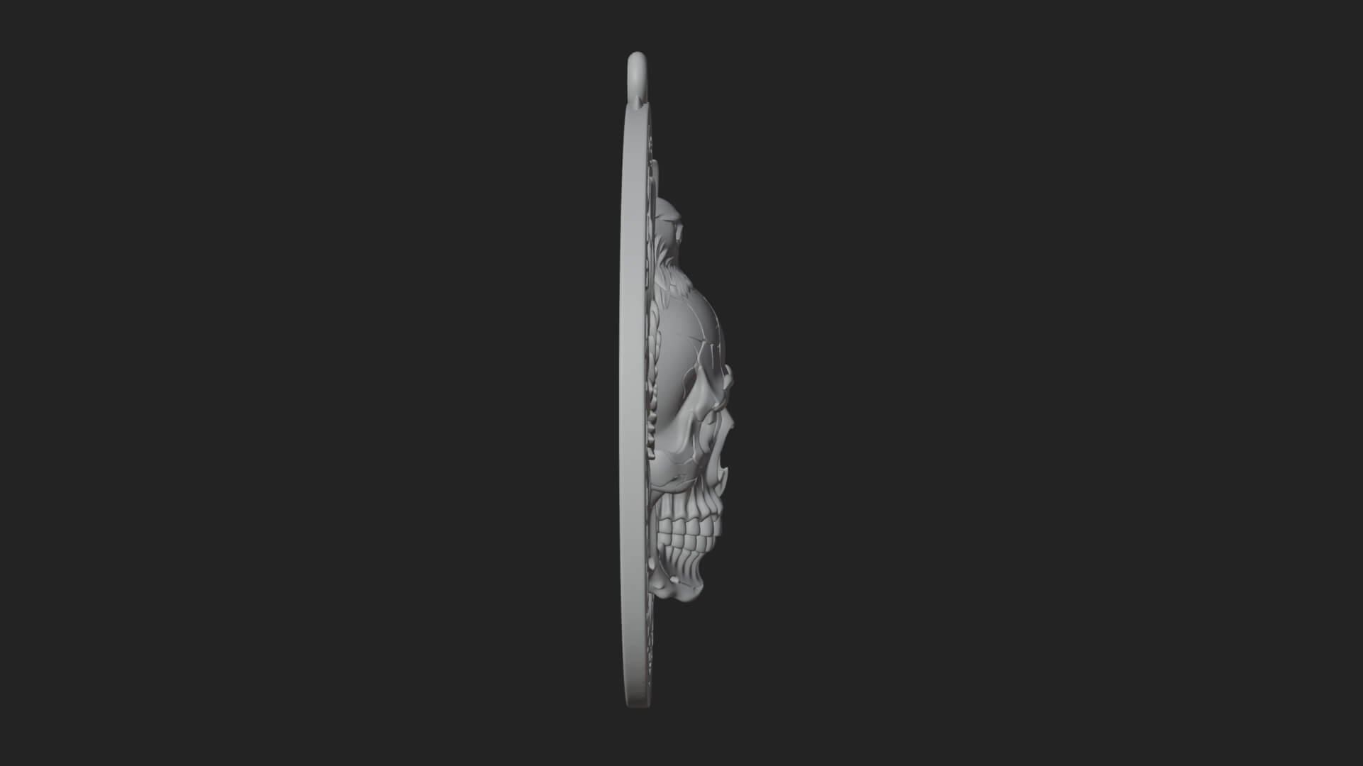 Raven Skull Oval Relief Plaque Design 1 3D Print Model 3D Model