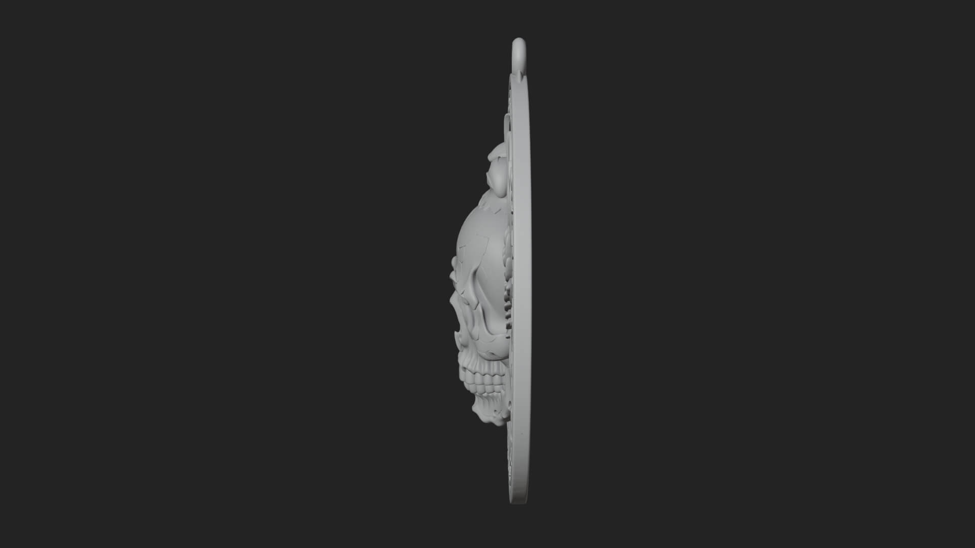 Raven Skull Oval Relief Plaque Design 1 3D Print Model 3D Model