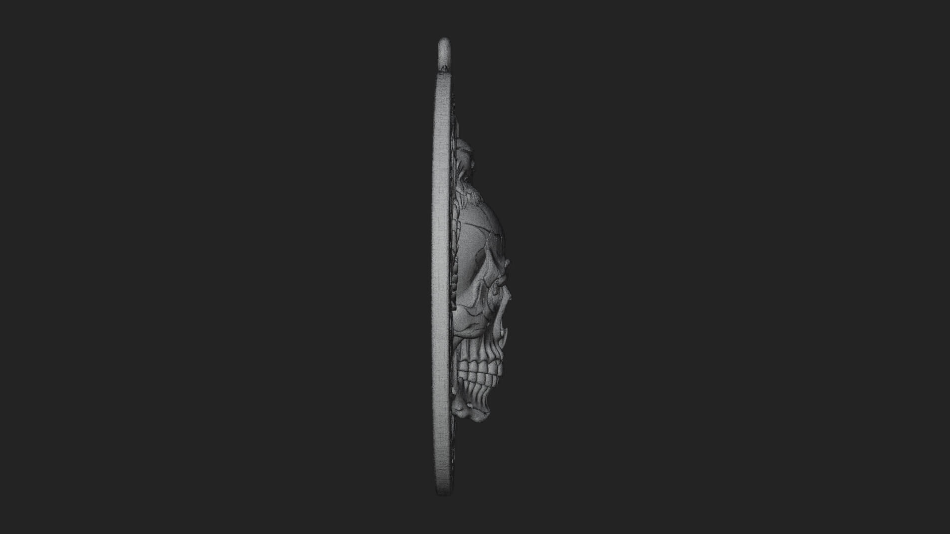 Raven Skull Oval Relief Plaque Design 1 3D Print Model 3D Model