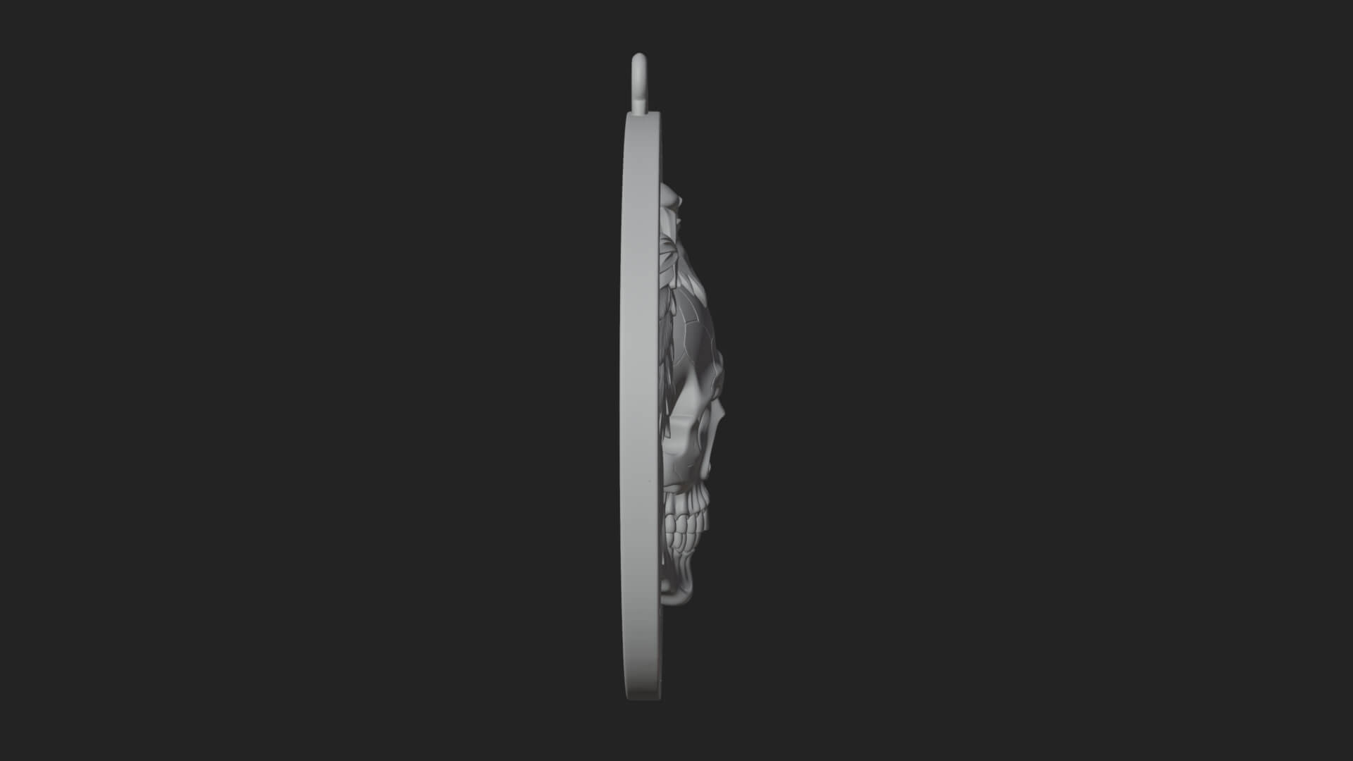 Raven Skull Oval Relief Plaque Design 2 3D Print Model 3D Model