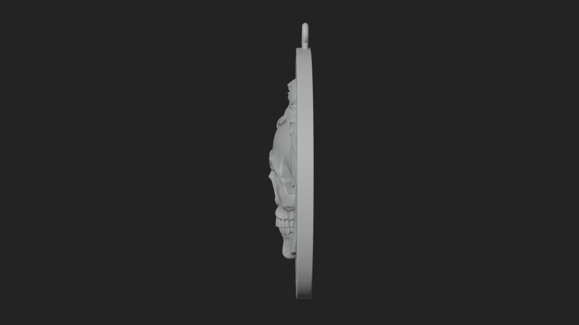 Raven Skull Oval Relief Plaque Design 2 3D Print Model 3D Model